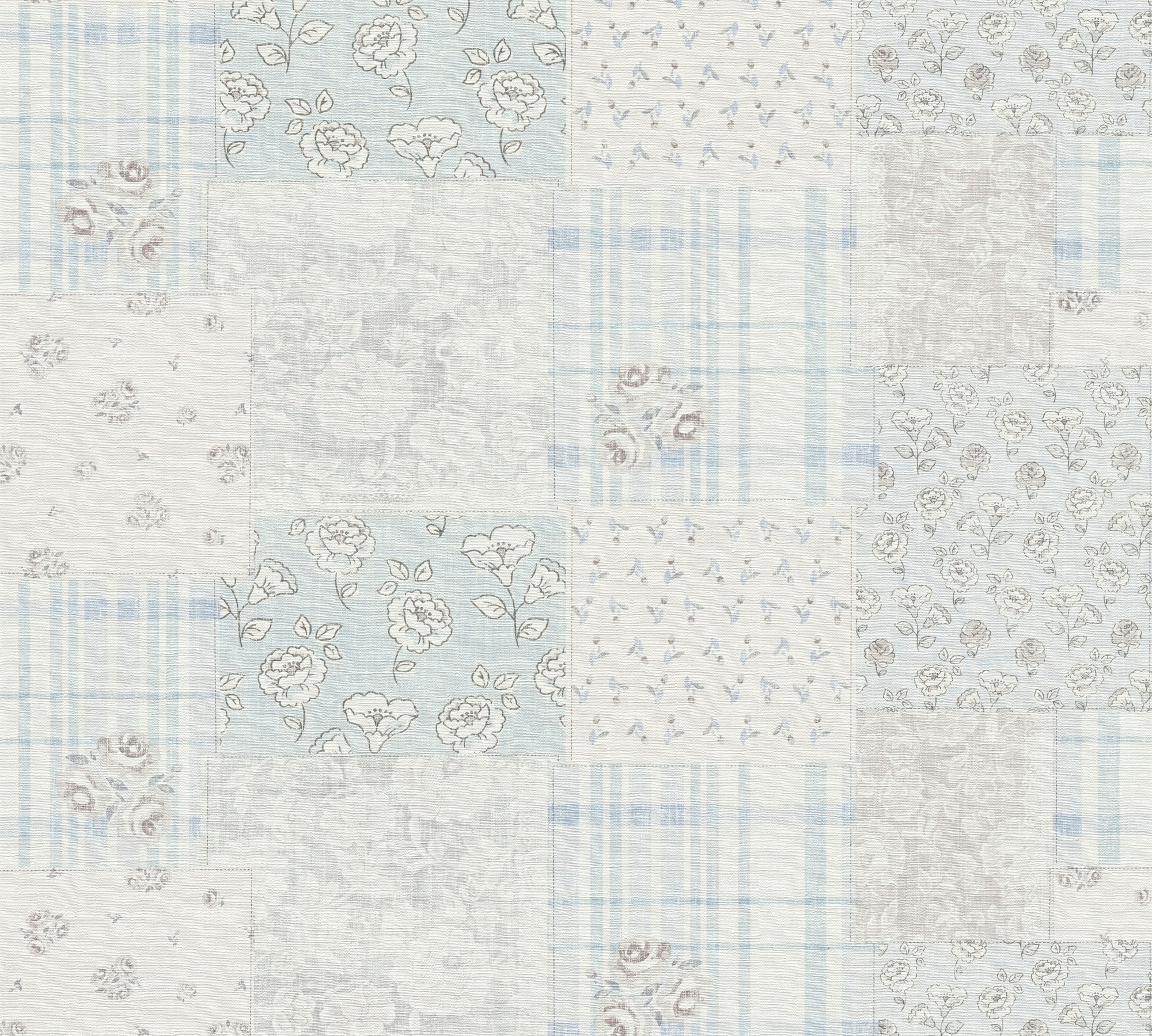 A.S. Création Vliestapete »Patchworktapete Landhaus« matt geprägt Blümchen-Tapete Karriert