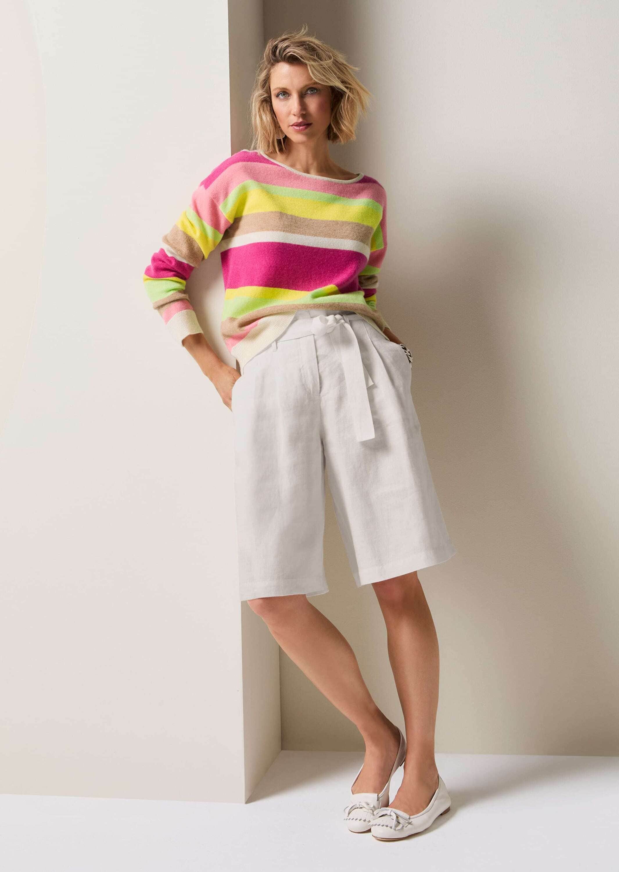 MADELEINE Longpullover »Pullover Kaschmir-Pullover mit Streifen«