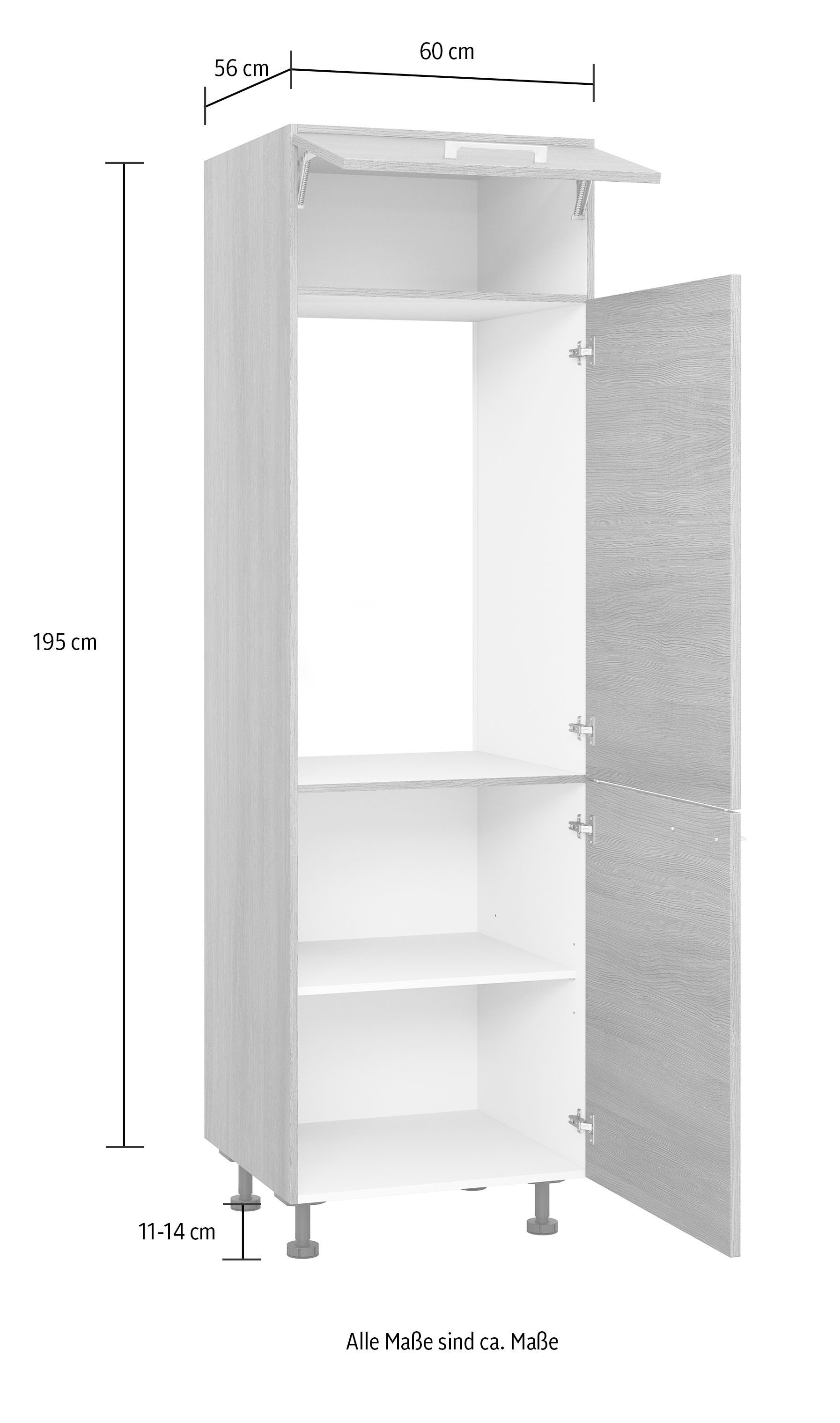 Express Küchen Kühlumbauschrank »Trea SK-195-88«, Stauraum ober- und  unterhalb vom Küchenschrank, Breite 60cm Höhe 195cm kaufen | BAUR