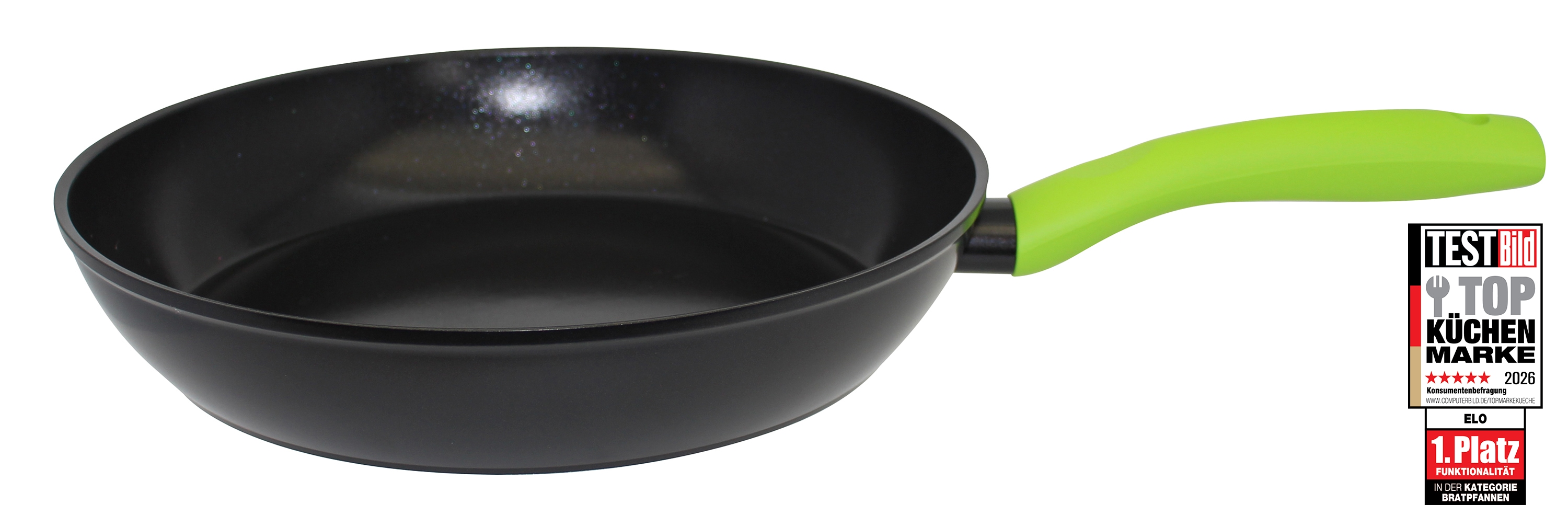 Elo Basic "Colorio mit farbigem Protektor" Aluminium Set, Pfanne inkl. Pfannenschoner, 2 tlg. Soft-Touch-Griff mit Flammenschutz