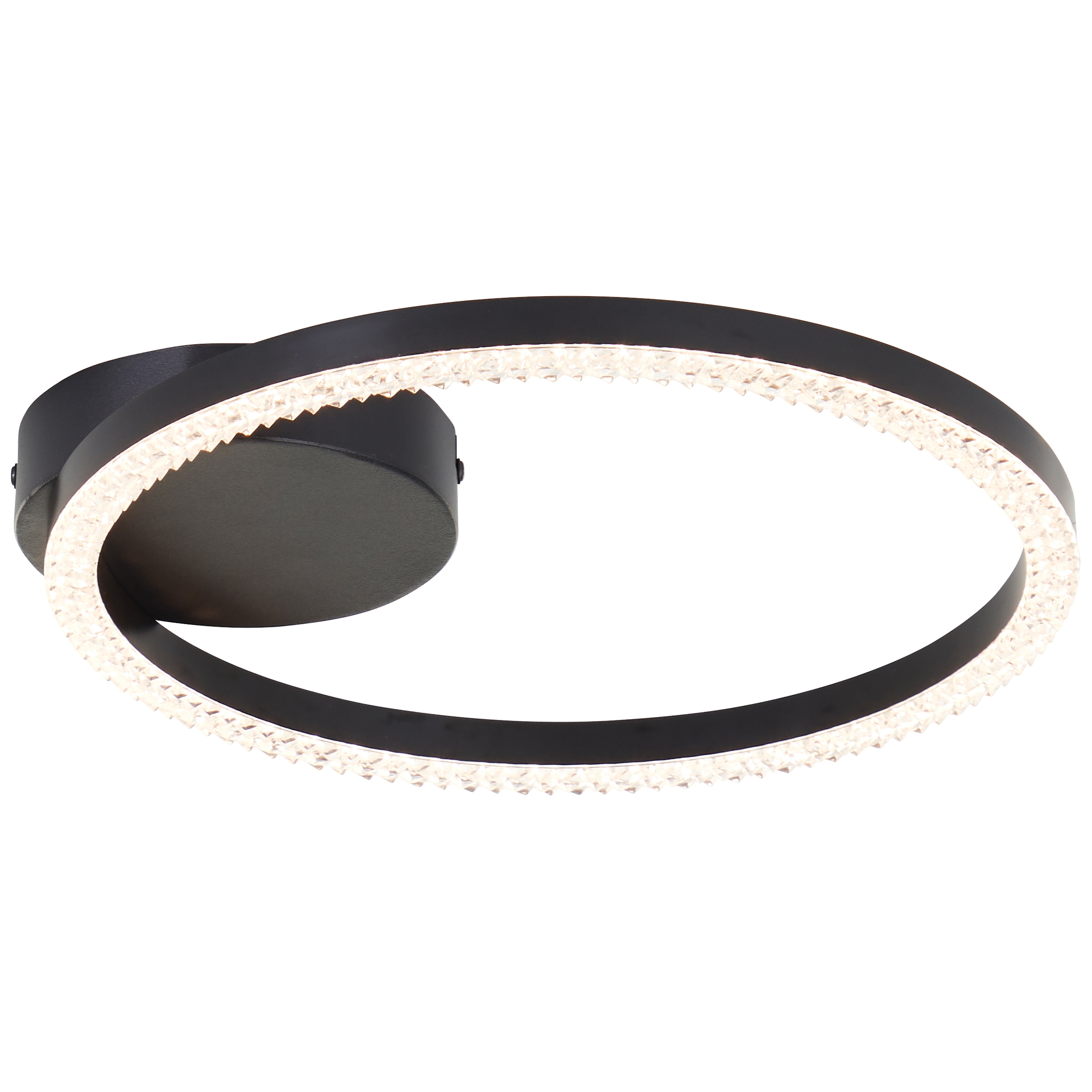 BreLight LED Deckenleuchte »Aurelia«, Kristalloptik, Ø 30 cm, 1400 lm, 3000 K, Metall/Kunststoff, schwarz