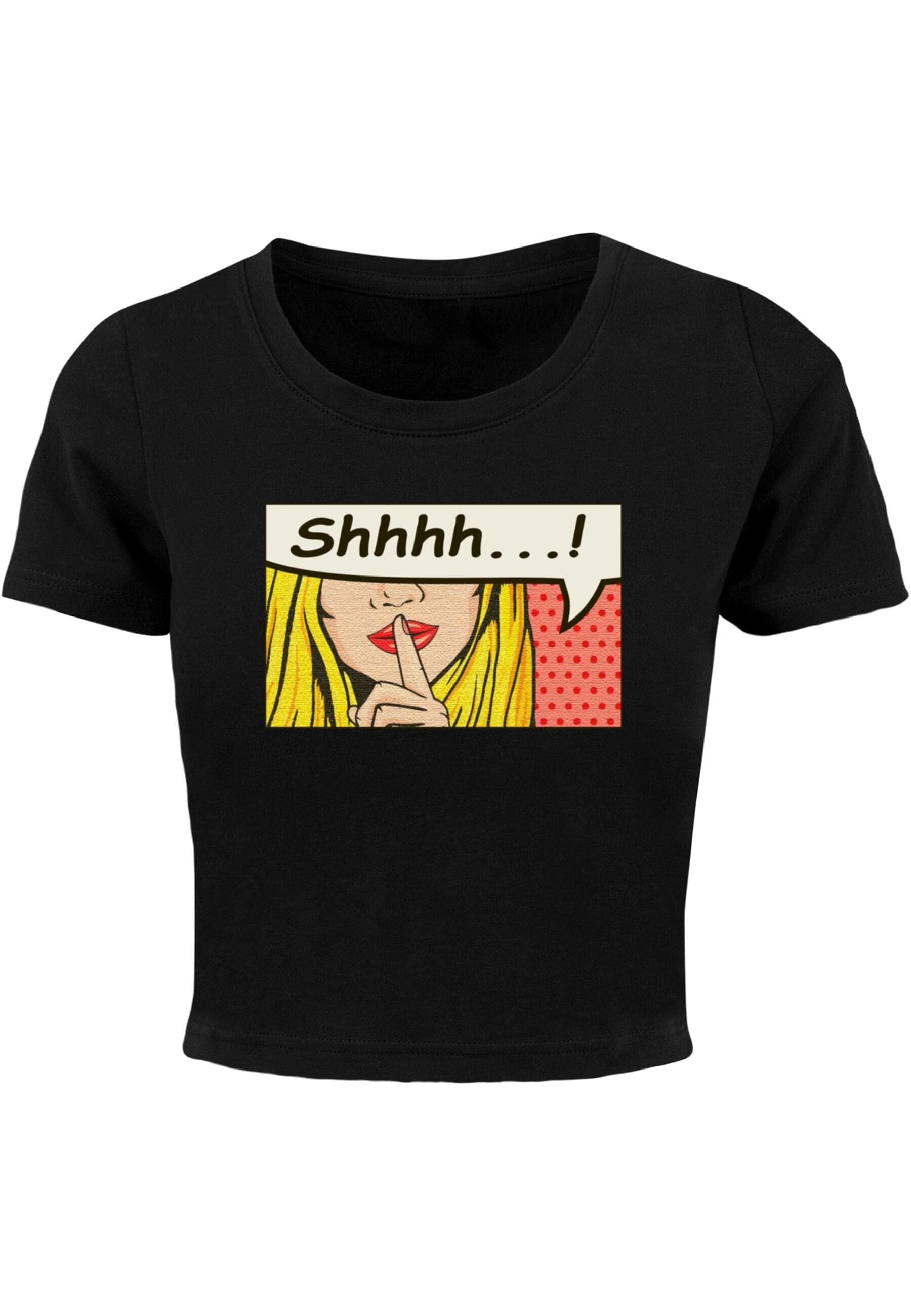 Merchcode T-Shirt "Merchcode Damen Ladies Silent Sign Comic Cropped Tee" 1 günstig online kaufen