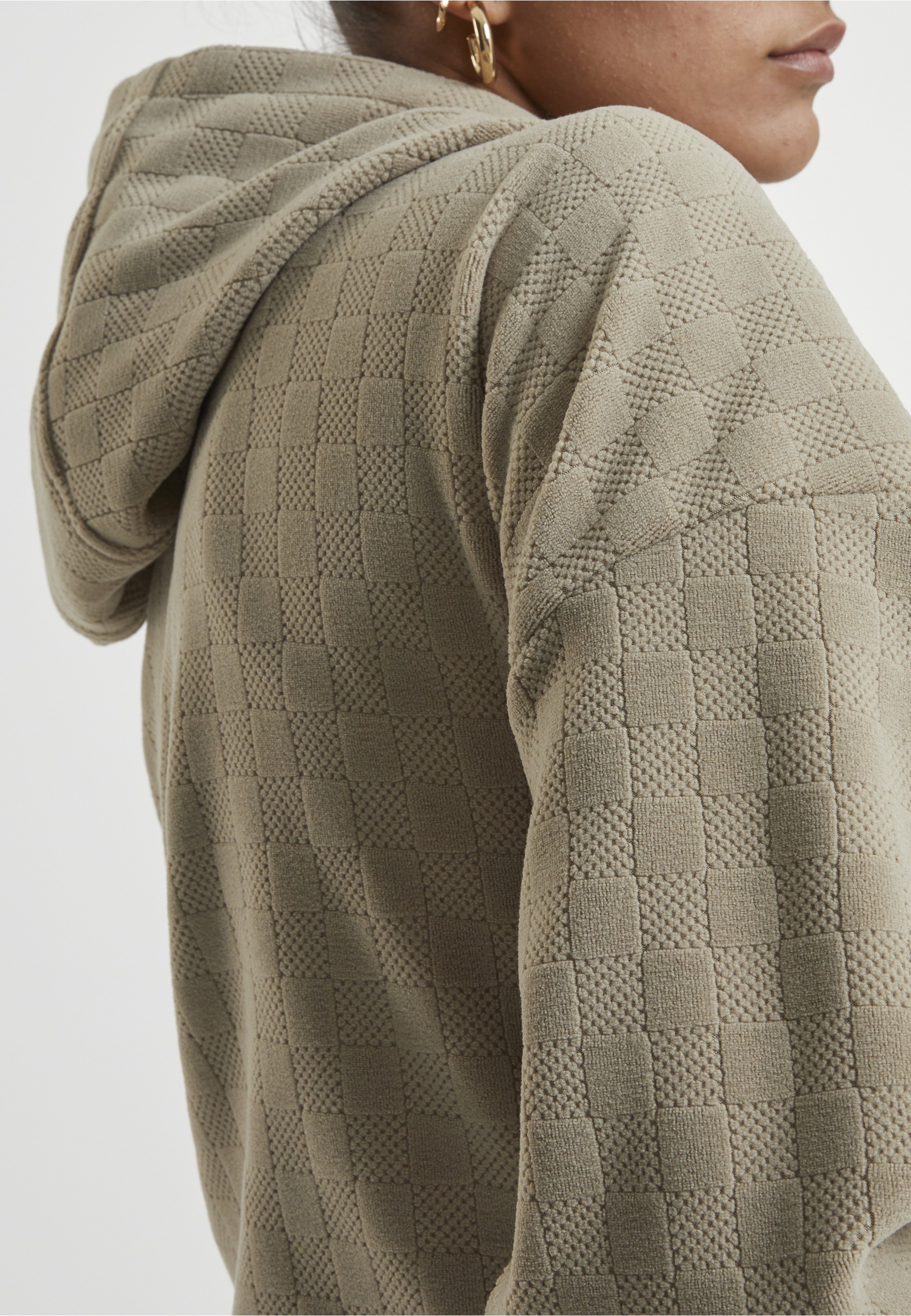 URBAN CLASSICS Sweatjacke »Urban Classics Ladies Jacquard Velvet Oversized Zip Hoody«