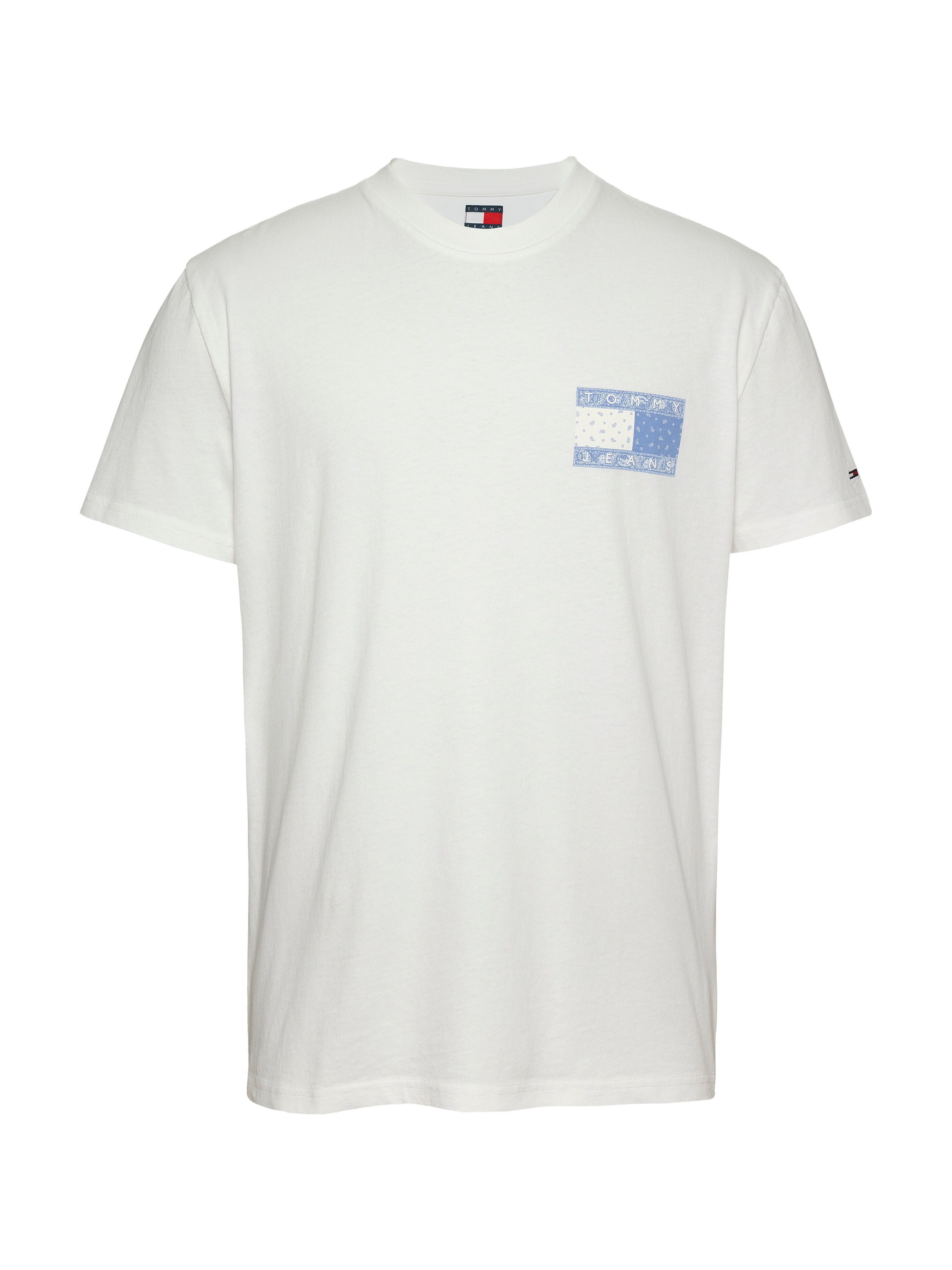 Tommy Jeans Kurzarmshirt »TJM REG PAISLEY FLAG TEE EXT«, Mit Rundhalsausschnitt