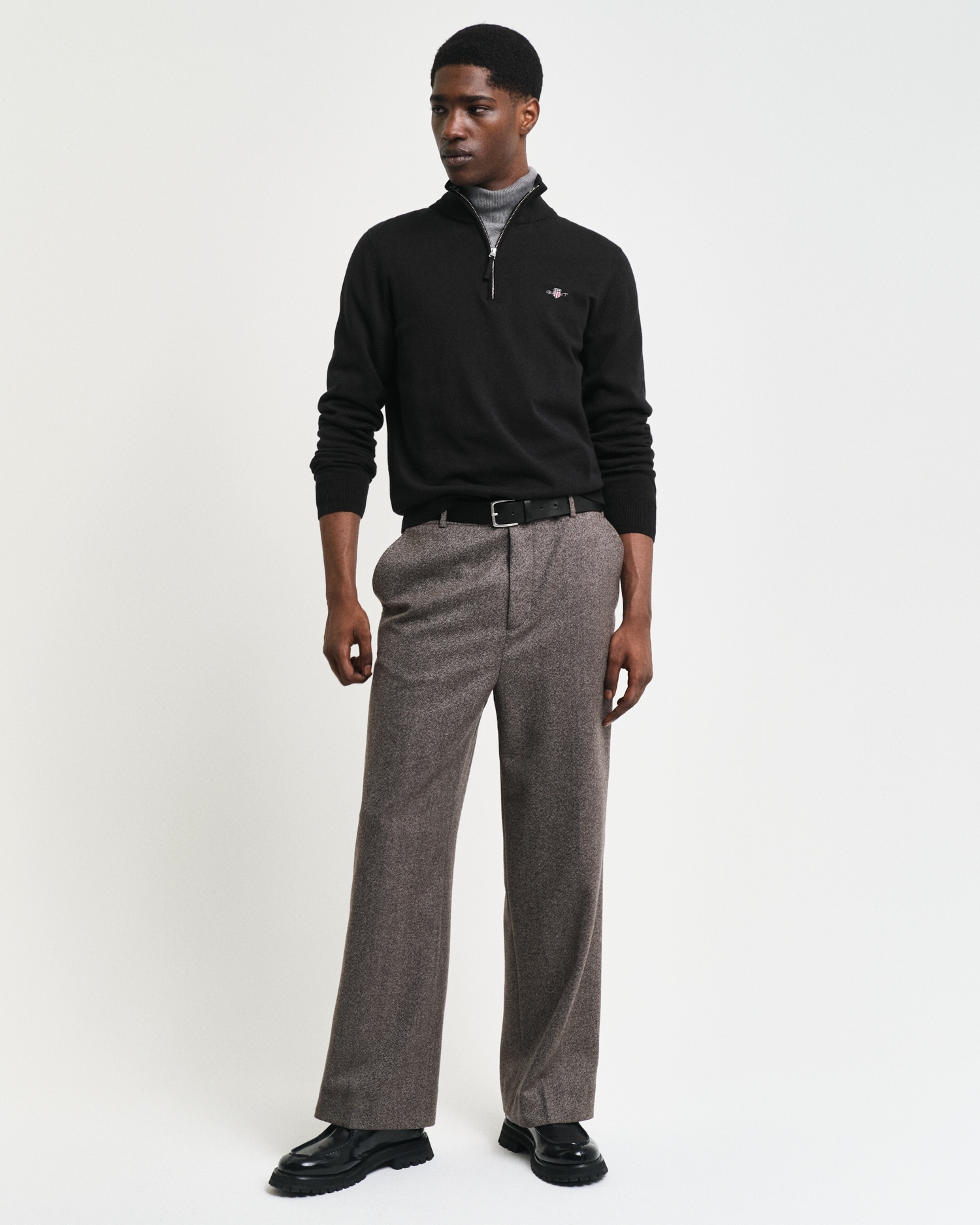 Gant Troyer »CLASSIC COTTON HALF ZIP«, mit gerippten Details