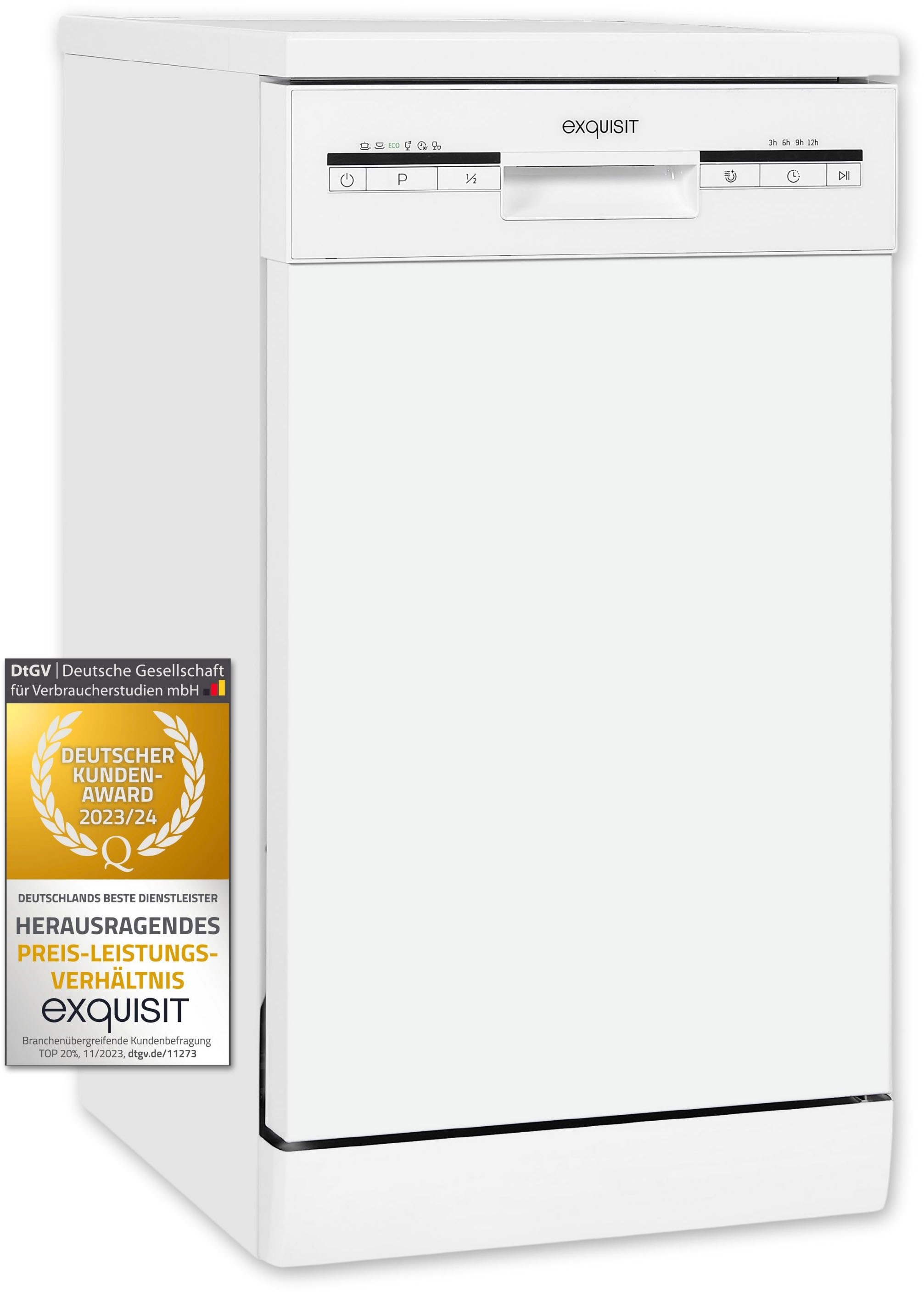 exquisit Standgeschirrspüler "GSP9109-030E weiss" 9 l 9 Maßgedecke Stand-/U günstig online kaufen