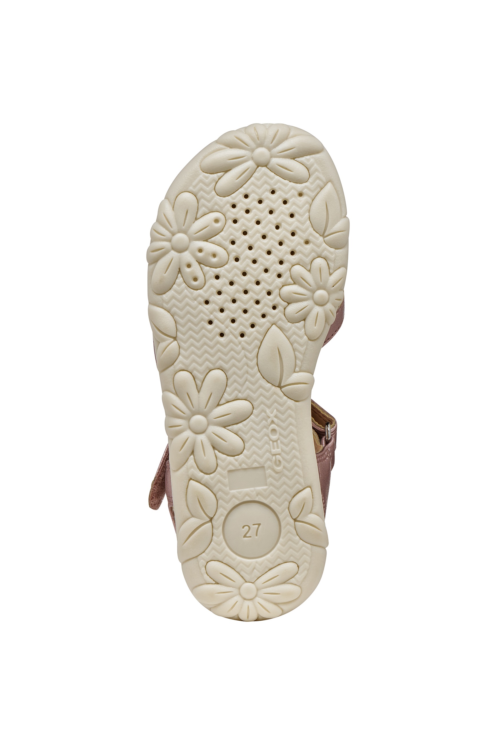 Sandale GEOX "J SANDAL HAITI GIRL", Mädchen, Gr. 34, rosa, multi, Lederimitat, leicht glänzend, Schuhe Sandale, Sandale im Pastell-Look, Größenschablone zum Download 2