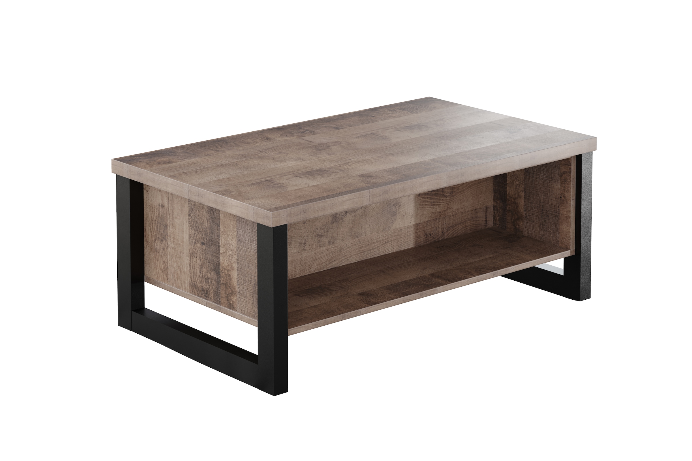 trendteam Couchtisch »Emile«, (1 St.), matte, dunkelbraune Echtholzoptik, ca. 110 cm Breite, Eiche Tabak