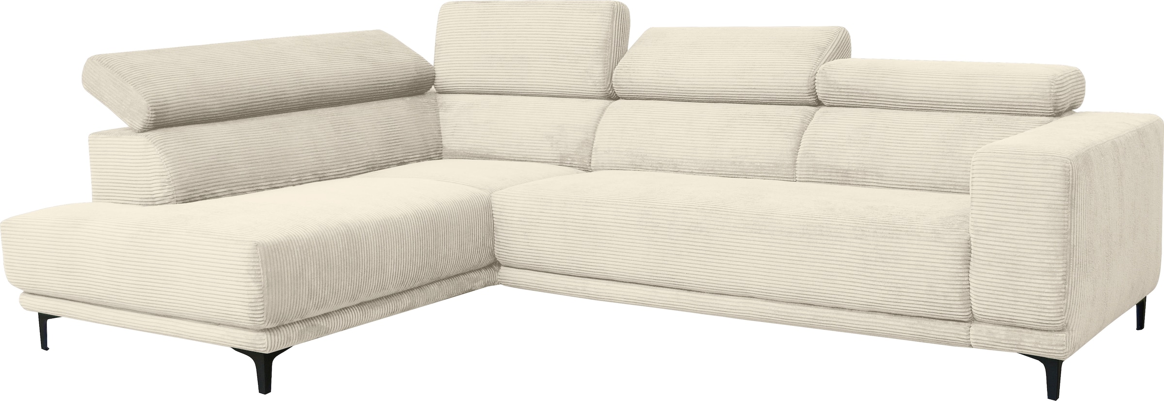 Ecksofa »Hikari«, wahlweise mit Sitzvorzug, in modernem Cordstoff, Breite 302 cm