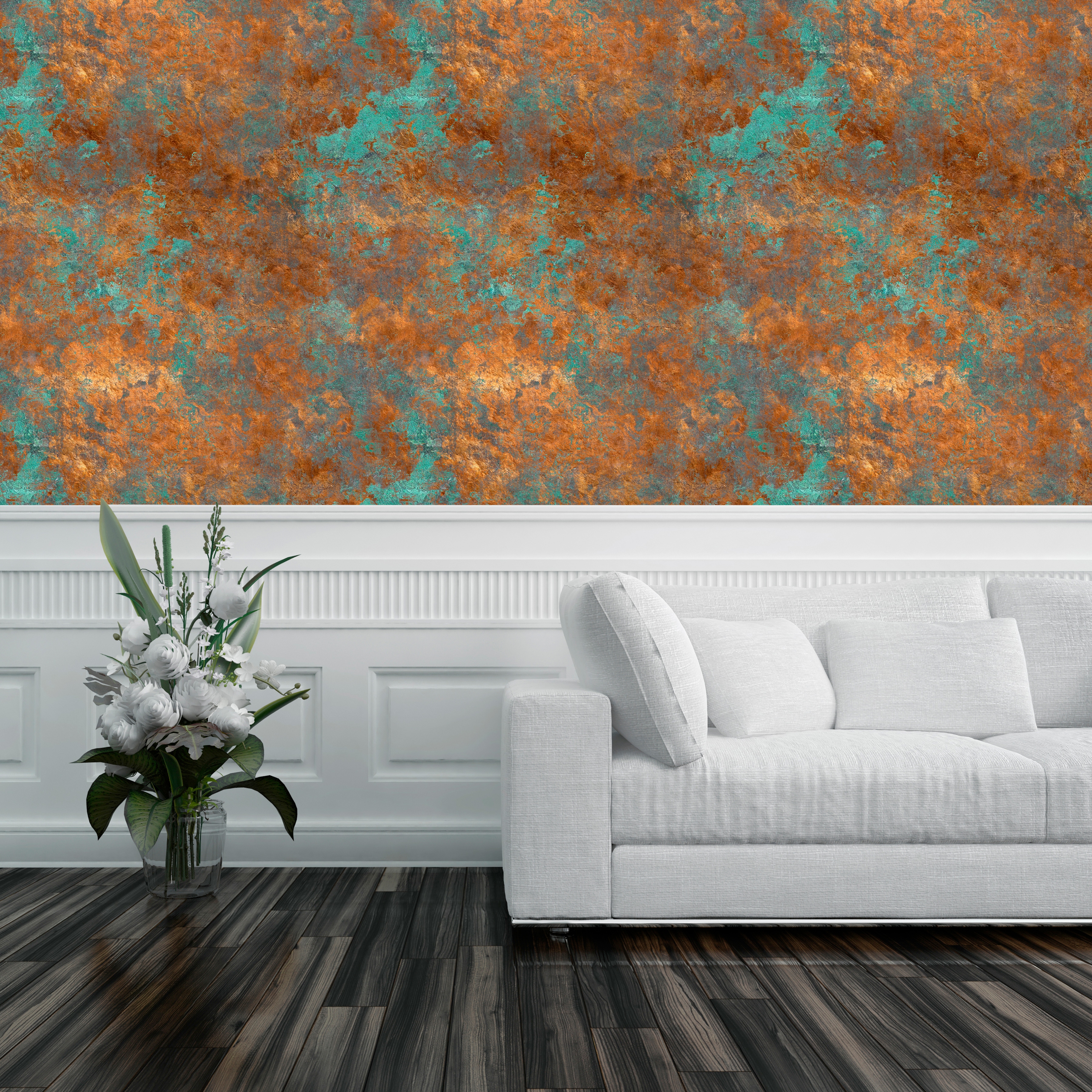 queence Vinyltapete "Ouxealie" Abriebeffekte Steinoptik bedruckt clean minimalistisch unifarben glatt 90x250cm, selbstklebend, kinderleichte Anbringung, Sticker