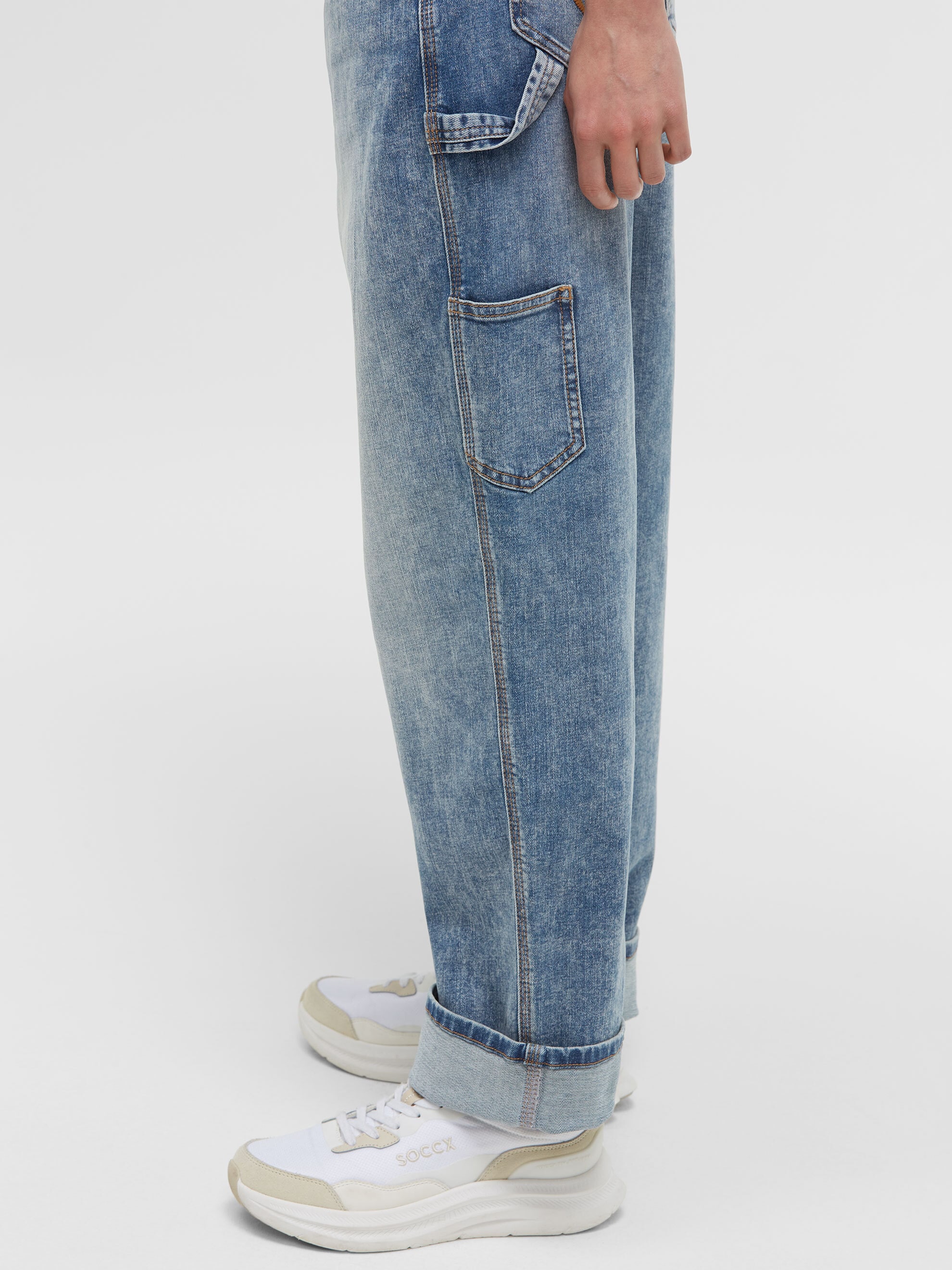 SOCCX Loose-fit-Jeans mit schmalem Bein
