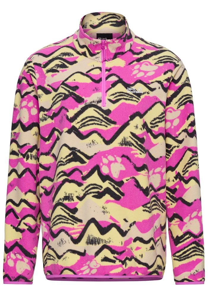 Jack Wolfskin Strickfleece-Pullover »PAW ERA 100 PRINT HZ W« aus Strickfleece, mit halbem Reißverschluss, mit Rundhalsausschnitt