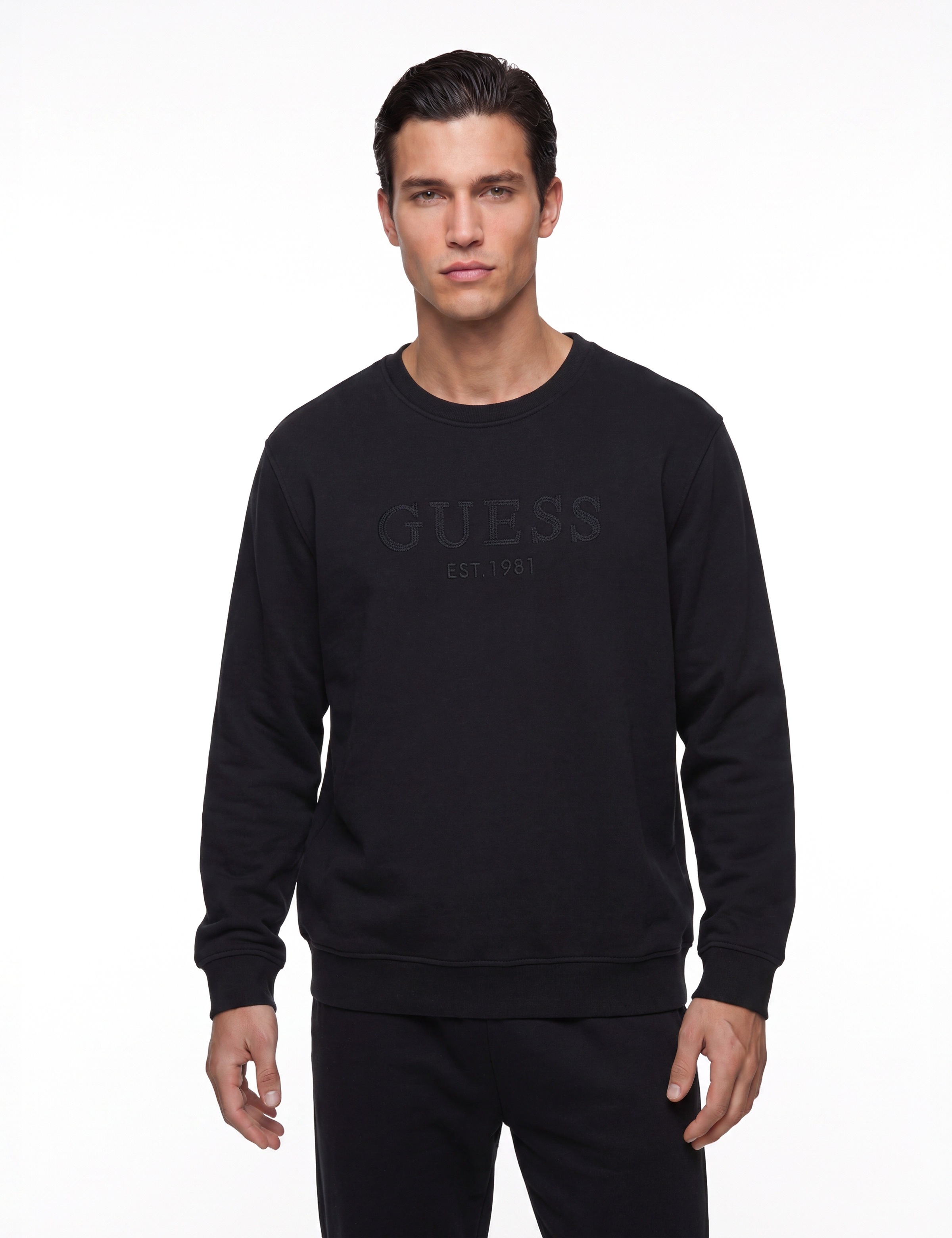 Guess Herren Schwarz Sweatshirt M6bq08 K6159 Regular Fit - Bild 2