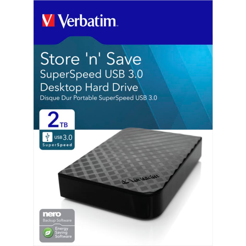 Verbatim externe HDD-Festplatte »Store 'n' Save«, 3,5 Zoll, Anschluss USB 3.0-SATA