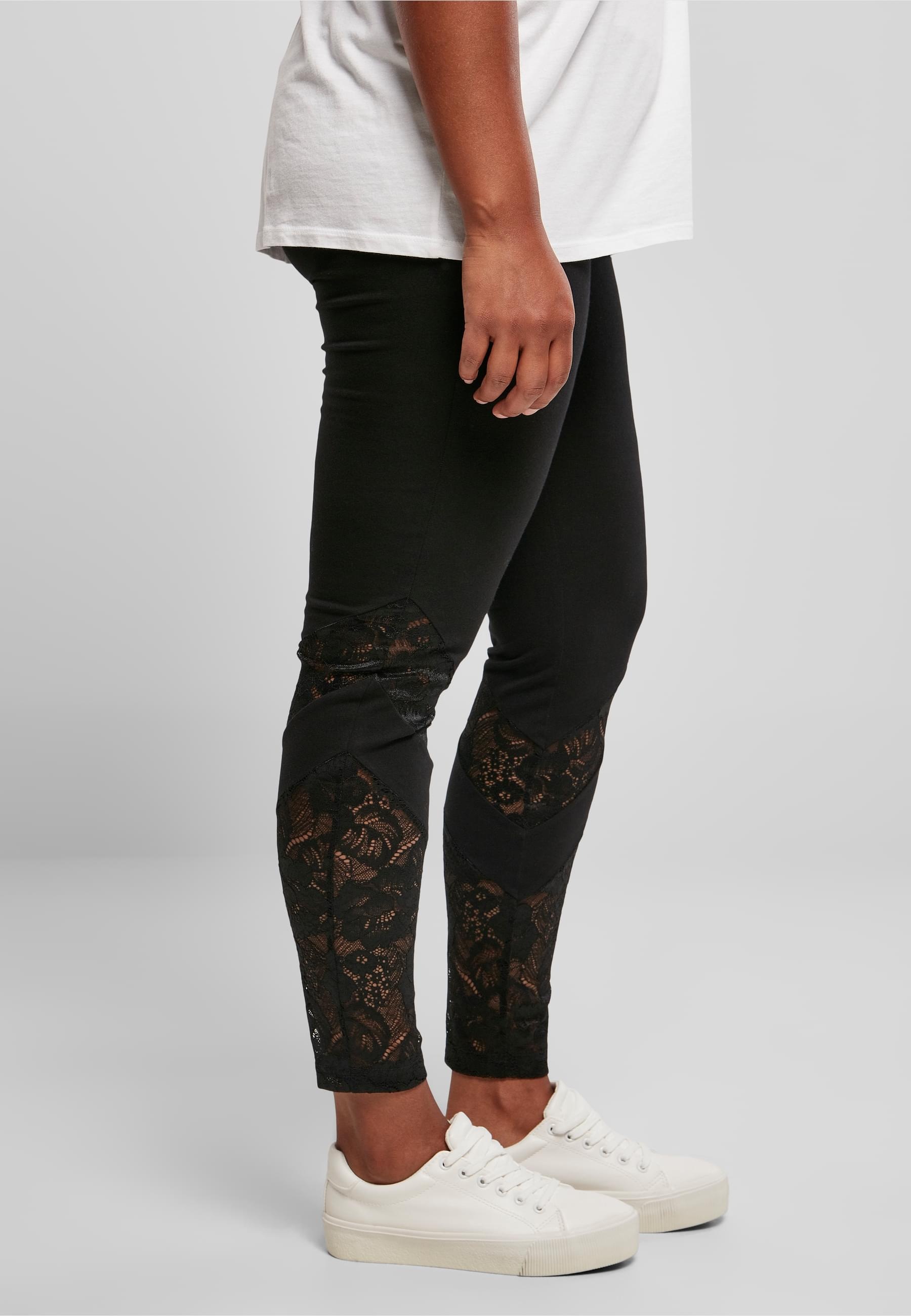 URBAN CLASSICS Leggings »Urban Classics Damen Ladies Highwaist Lace Inset Leggings«, (1 tlg.)