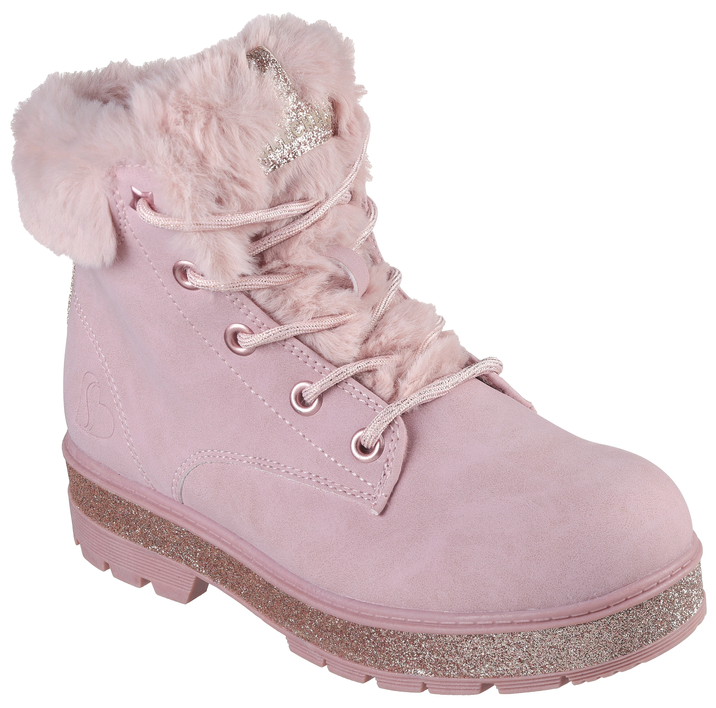 Skechers Winterstiefel "STREET GLITZ", Worker Boot, Schnürstiefel, Winterboots mit Kunstfell am Schaft