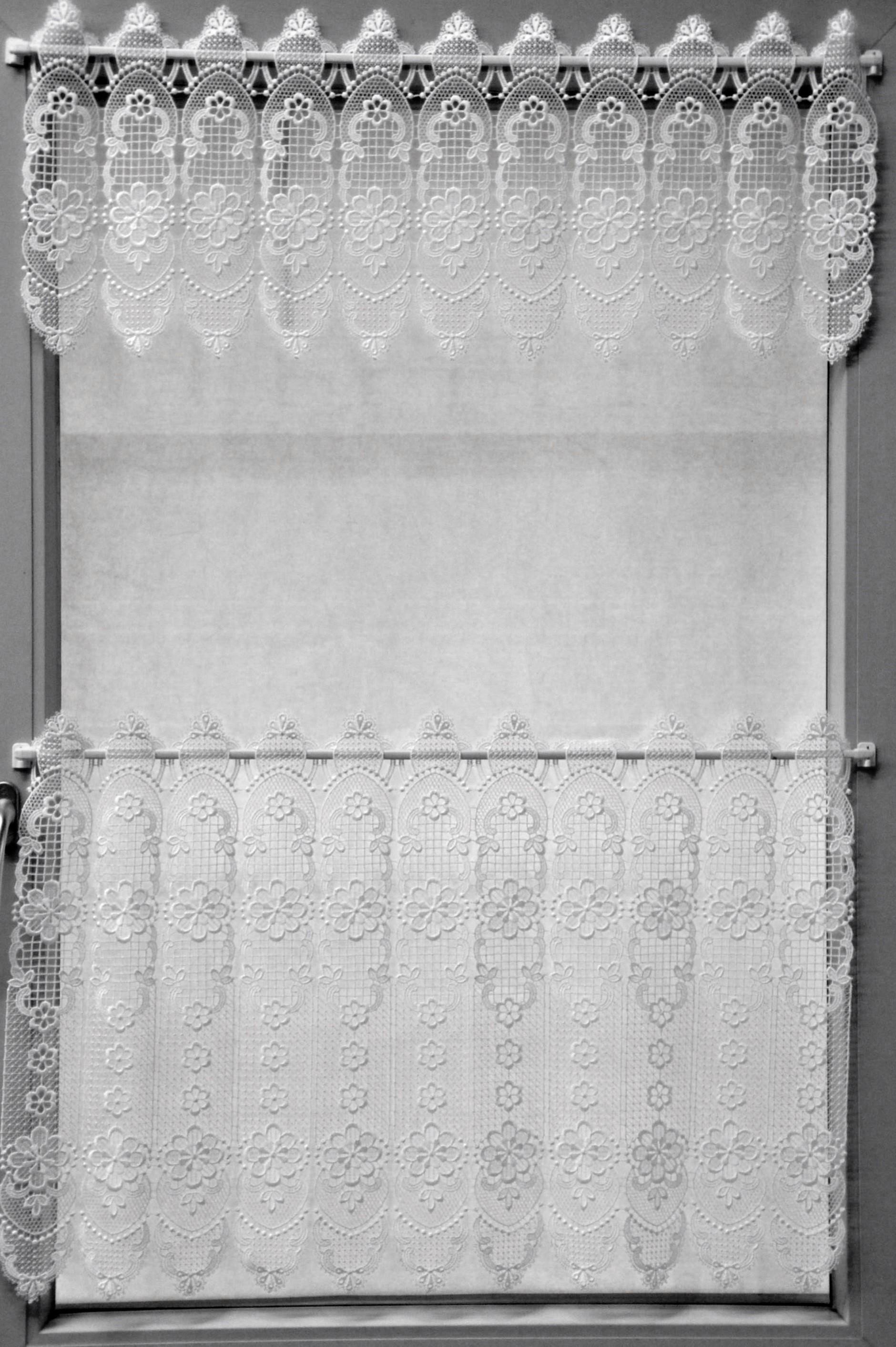 Stickereien Plauen Scheibengardine "Blumenpanneau" Stangendurchzug 1 Stk. t günstig online kaufen