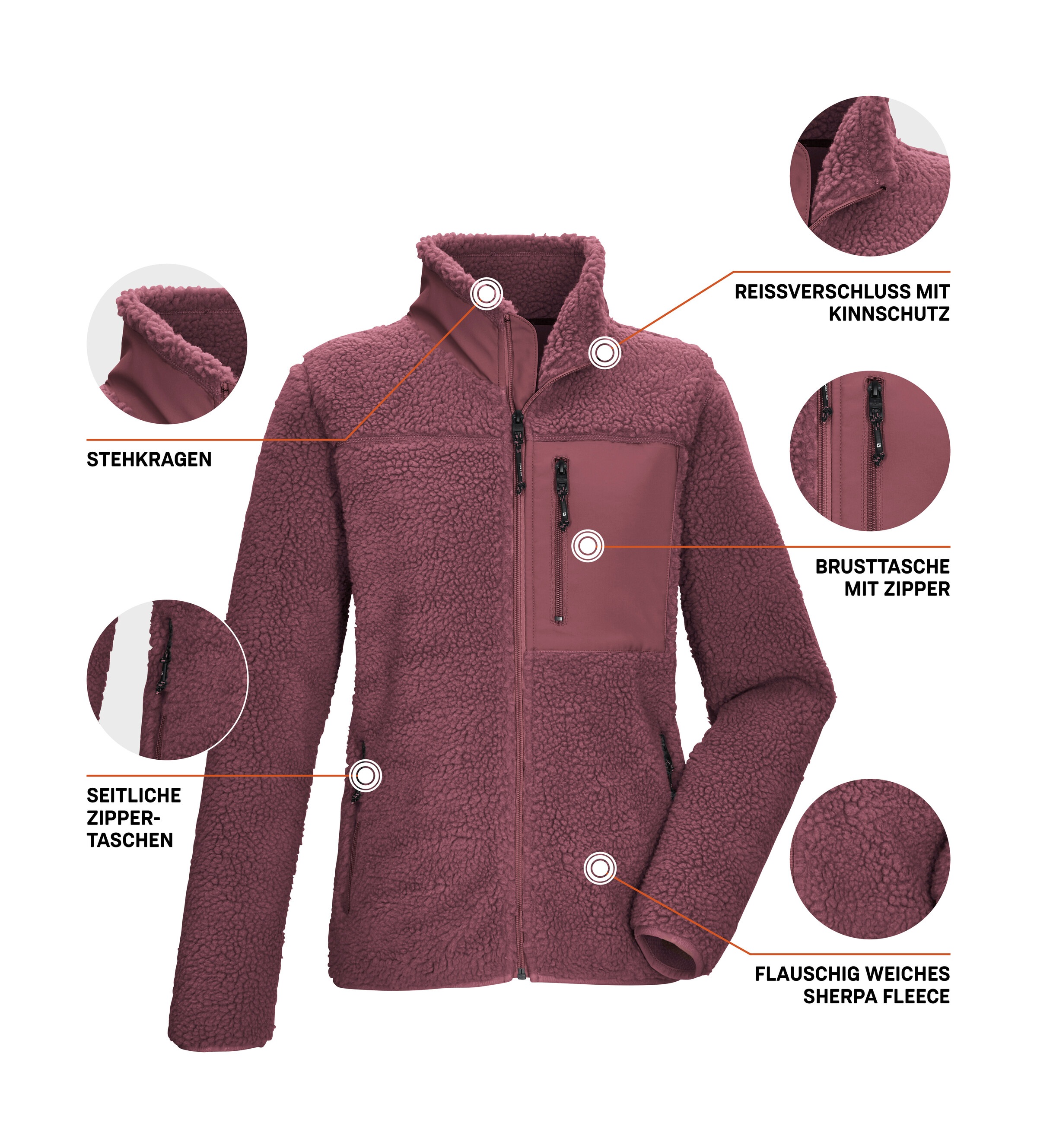 Killtec Fleecejacke »KOW 23 WMN FLC JCKT« Sherpa Fleecejacke, Zippertaschen, Kinnschutz, Midlayer