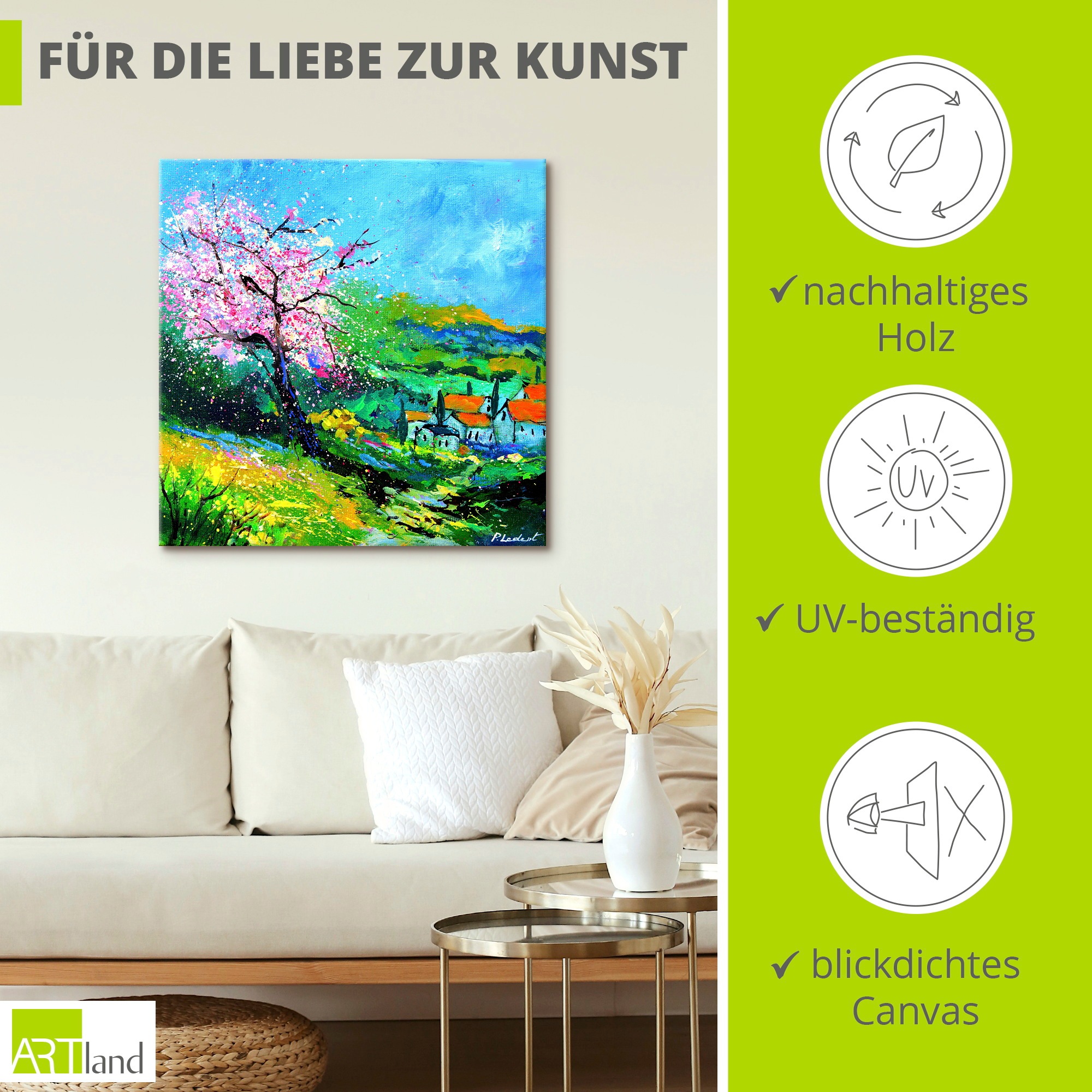 Artland Wandbild »Spring landscape« Wiesen & Baumbilder 1 Stk. tlg. als Alubild, Leinwandbild, Poster, Wandaufkleber in verschied. Größen