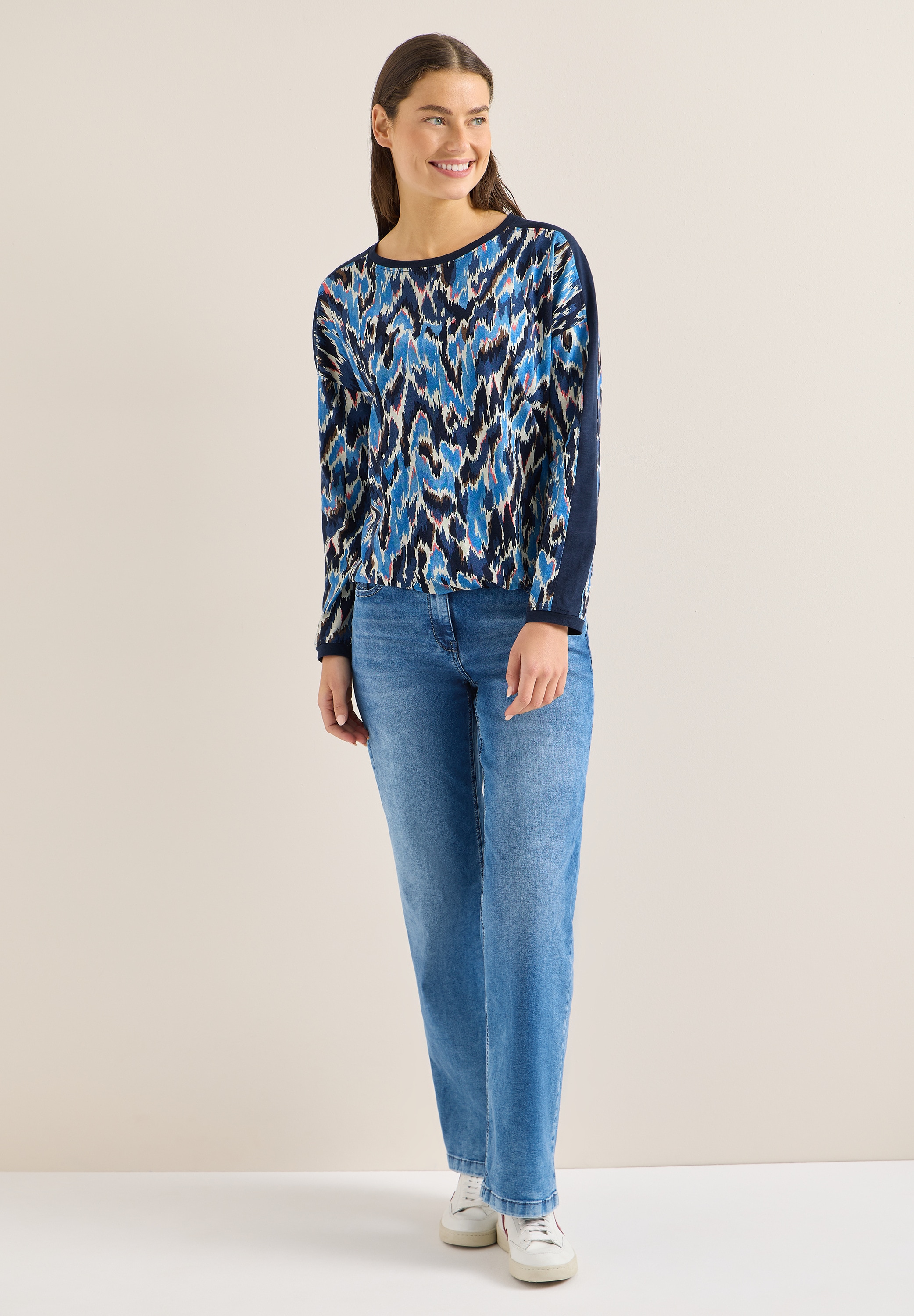 Cecil Langarmshirt mit Tape Detail am Ärmel