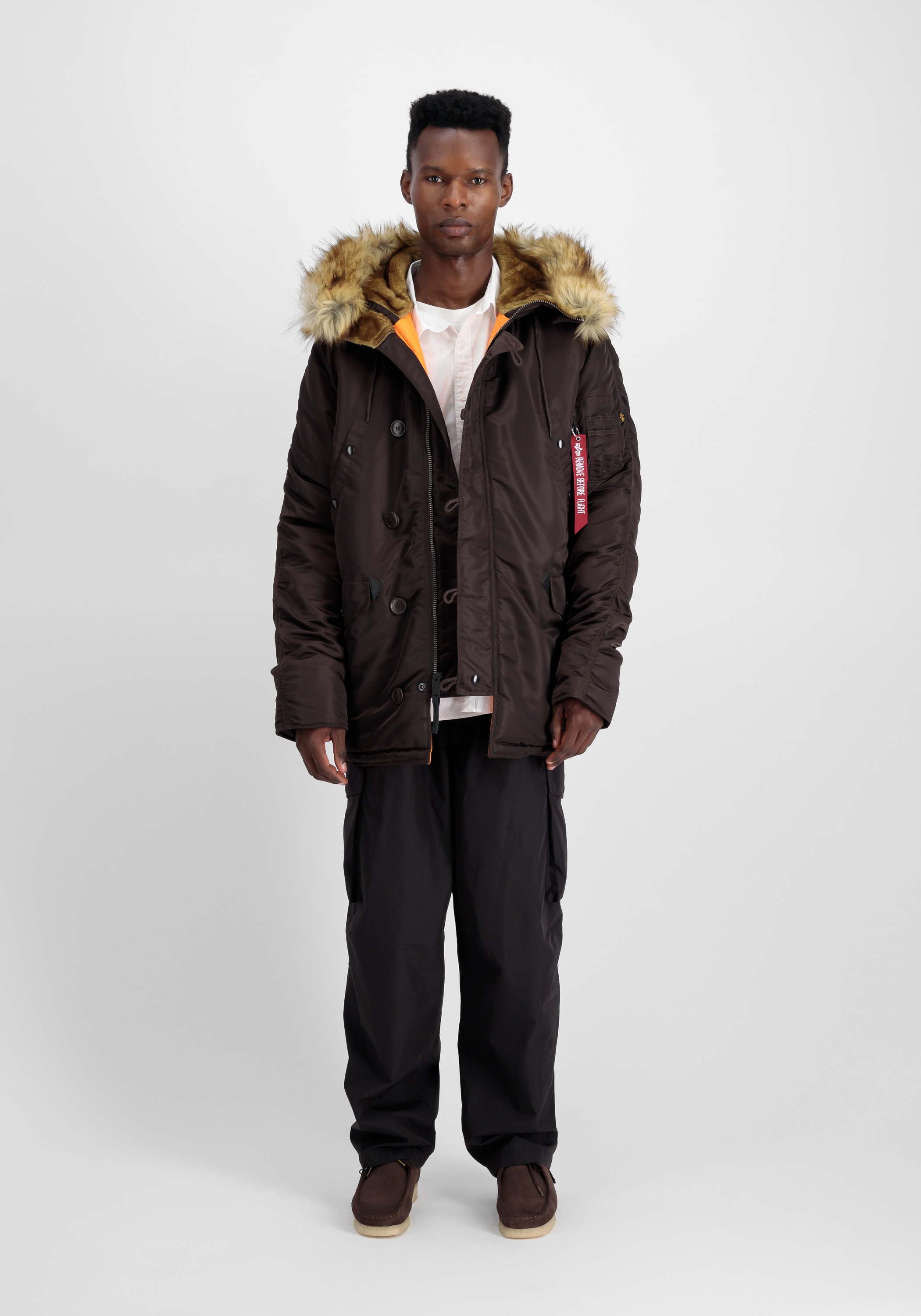 Alpha Industries N-3B VF 59 Winter Jacket Brown XL 2