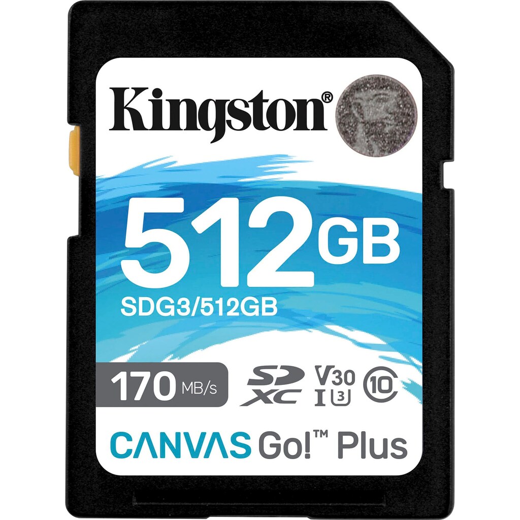 Kingston Speicherkarte »Canvas Go Plus microSD 512GB + ADP«, (Video Speed Class 30 (V30)/UHS Speed Class 3 (U3) 170 MB/s Lesegeschwindigkeit)