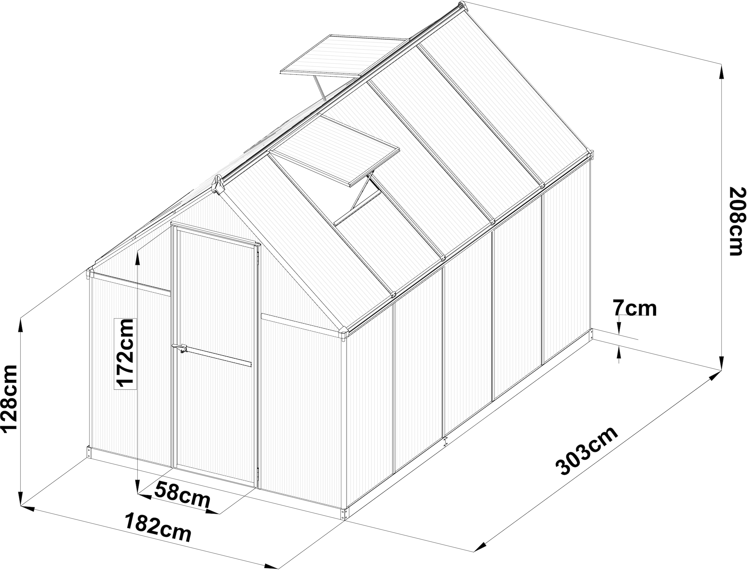 KONIFERA Gewächshaus, (Set), mit Fundamentrahmen