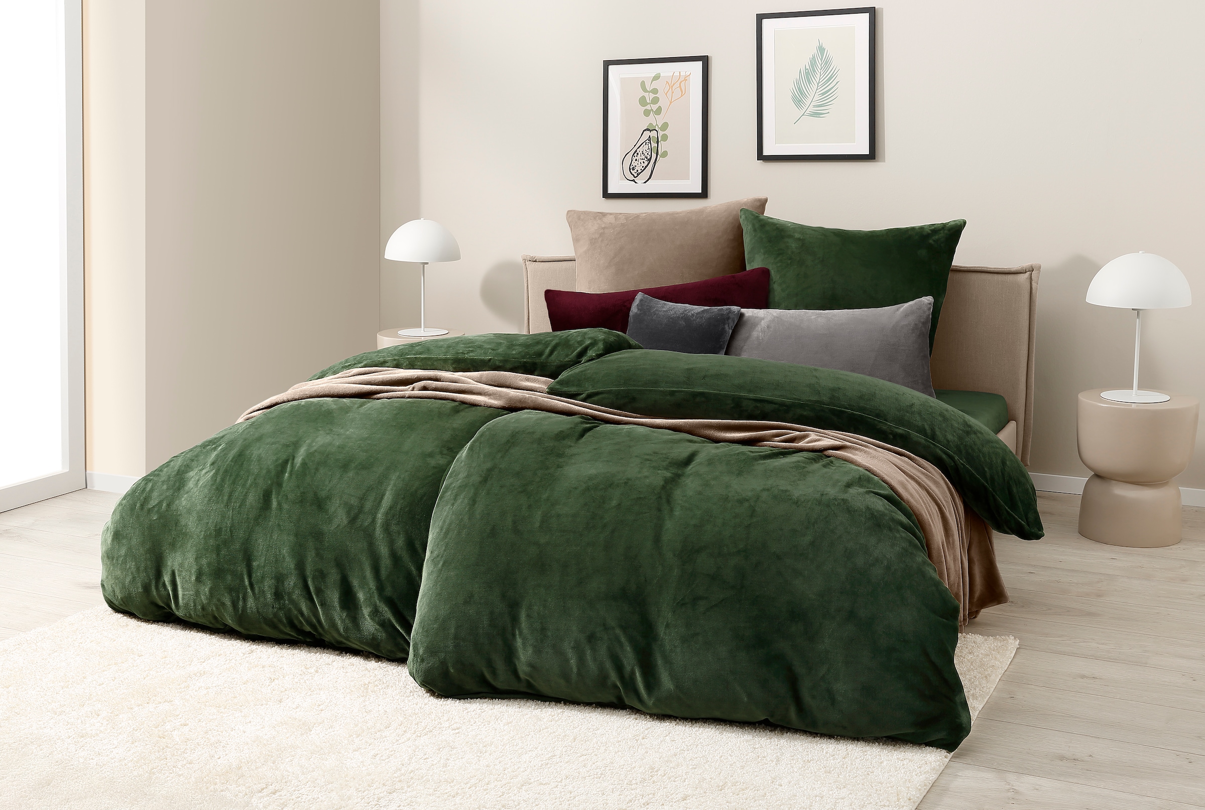 my home Bettwäsche "Desner3" 2 Stk. tlg. Bettwäsche mit Reißverschluss, Cas günstig online kaufen