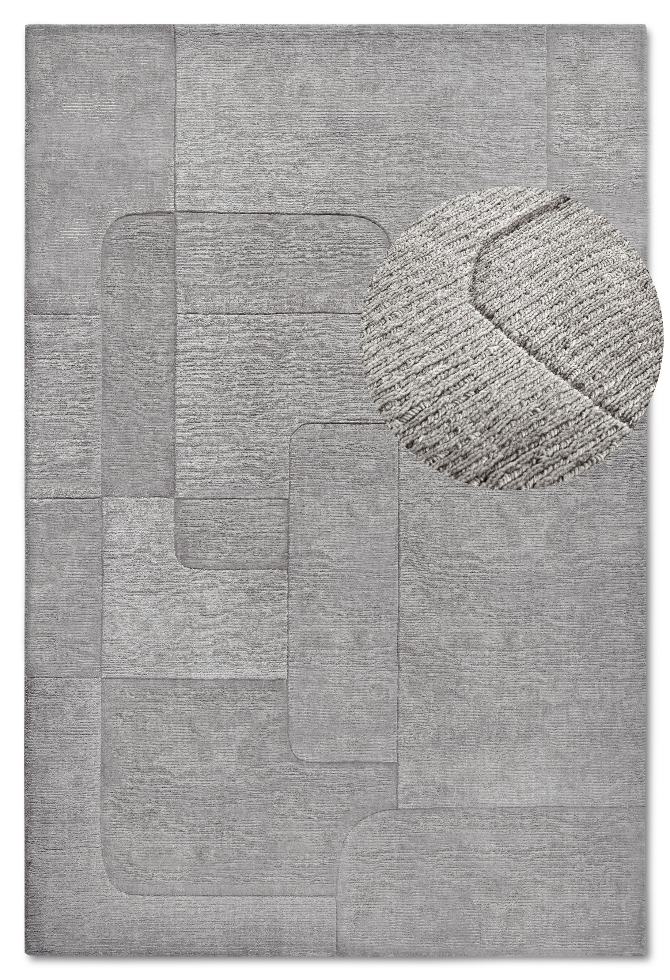 THE RUGS Villeroy & Boch 1906 Wool Rug Charlotte – Handwoven Soft & Durable in Grey | Size: 120cm x 170cm