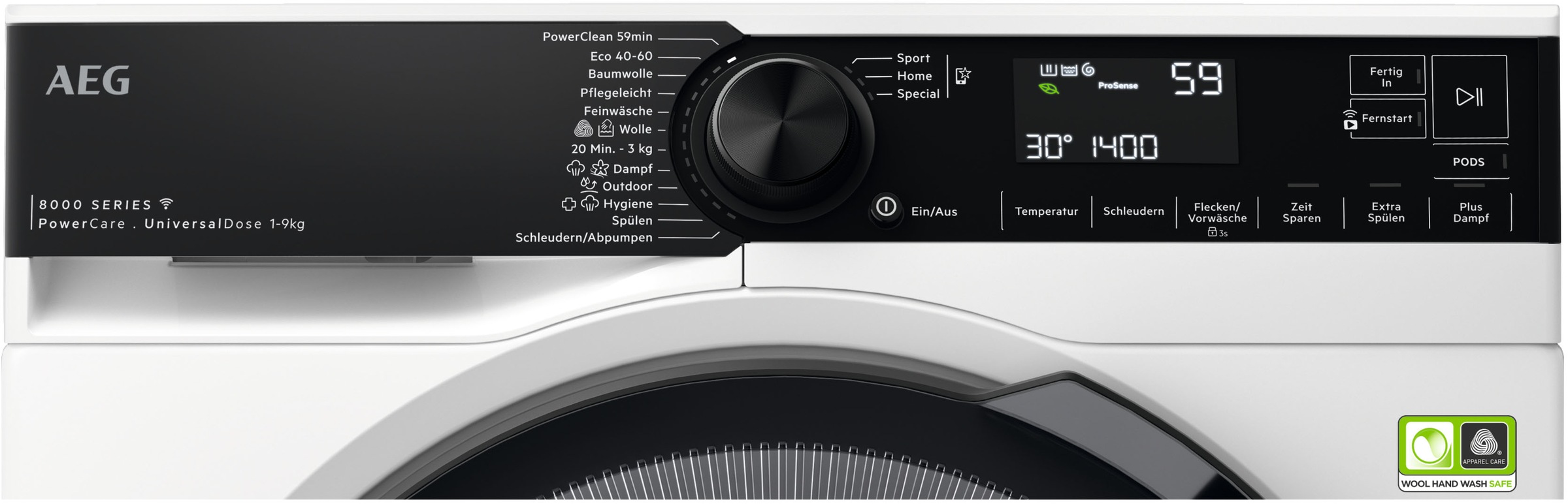 AEG Waschmaschine 8000 PowerCare "LR8E75490" 9 kg 1400 U/min UniversalDose: günstig online kaufen