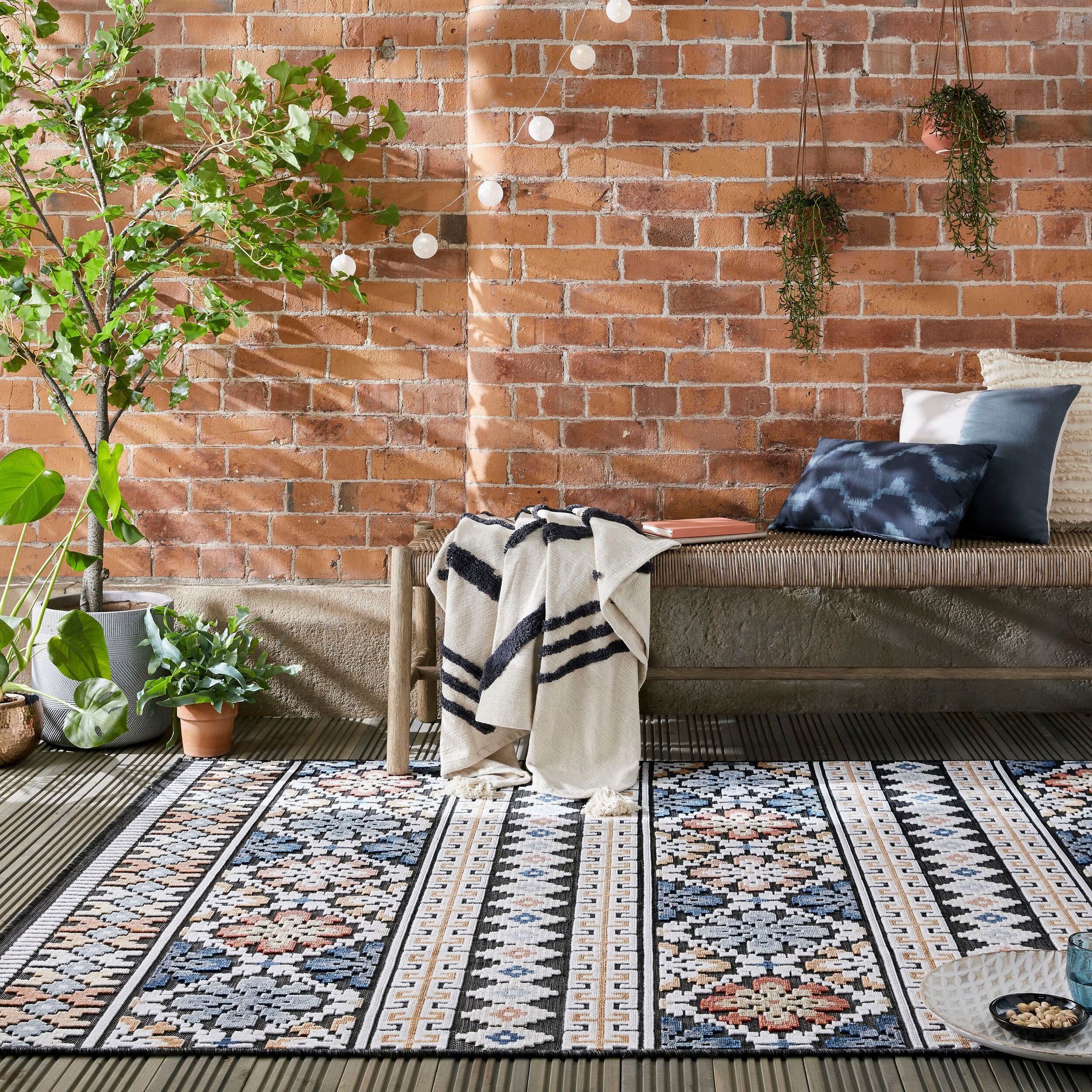 FLAIR RUGS Teppich »Aster«, rechteckig, 2 mm Höhe, Outdoor geeignet, Hoch-Tief Effekt