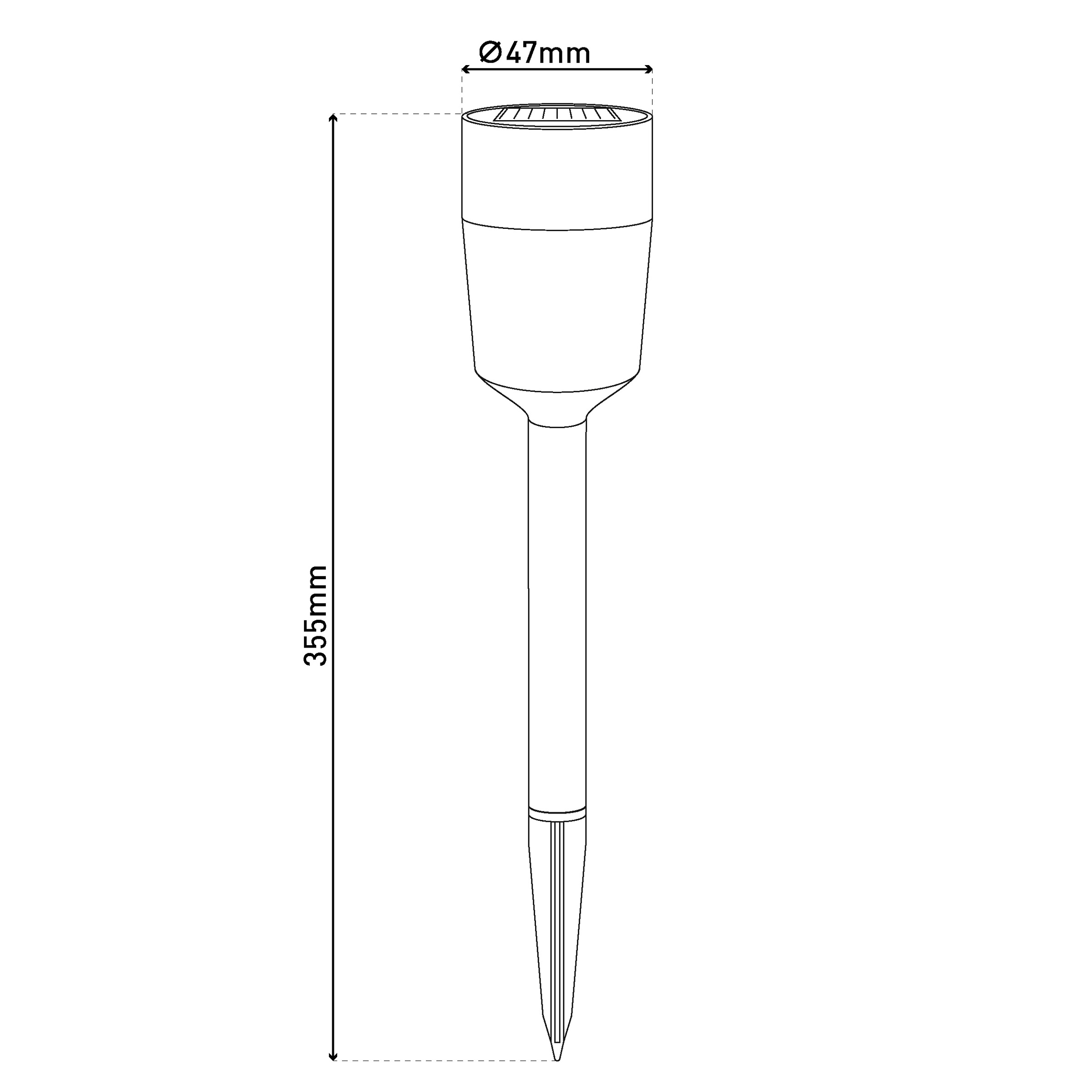 näve LED Solarleuchte »Doha« LED-Modul 1 Stk. Warmweiß 8er-Set Dekoerdspieß, je H: 35,5cm, grau, LED warmweiß, Leuchtdauer 8h