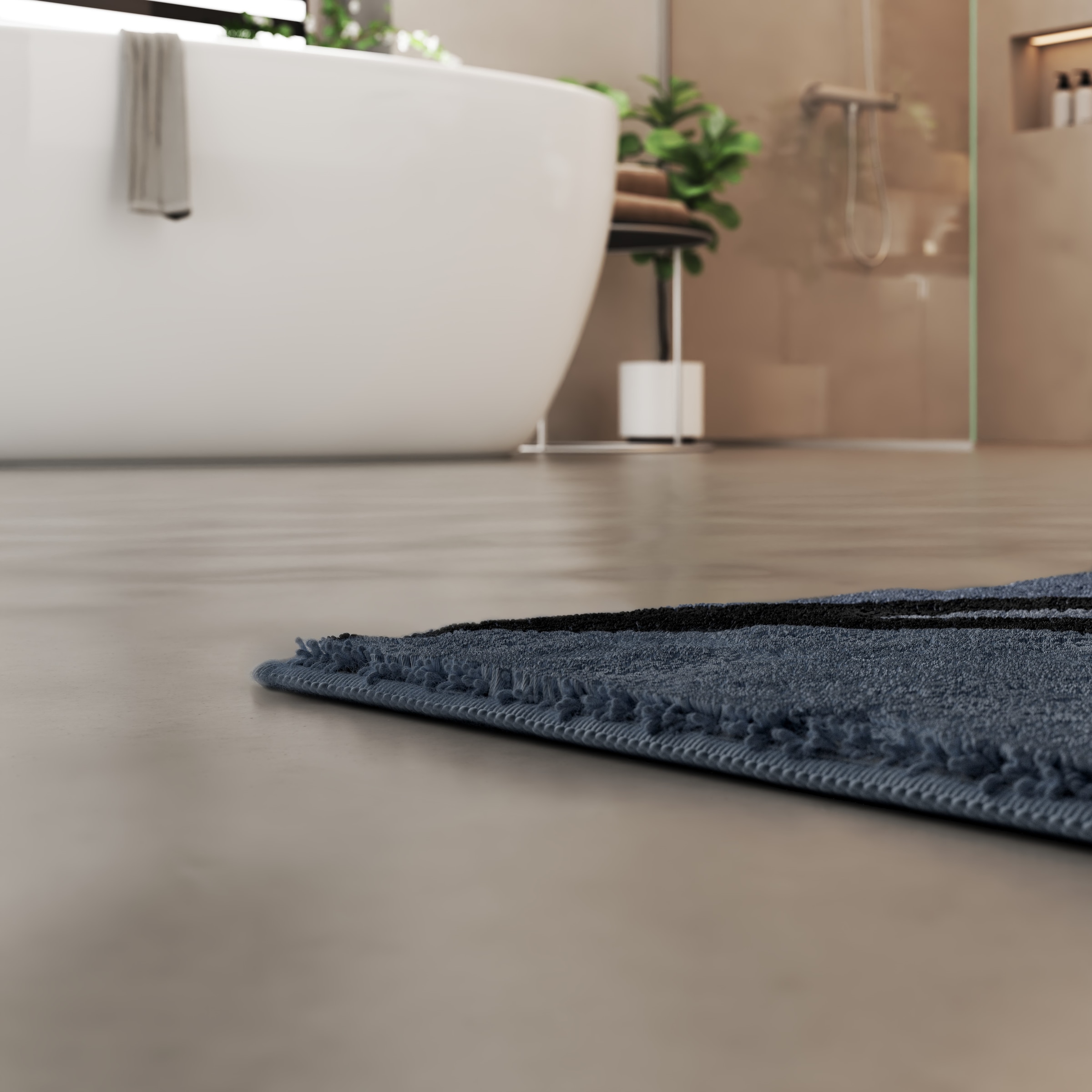 Grund Badematte »Belize, Badvorleger, Badezimmer Teppich, sehr weich«, rutschhemmend beschichtet, schnell trocknend-fußbodenheizungsgeeignet, weiche Haptik, auch als 3 teiliges Set erhältlich, Made in Europe