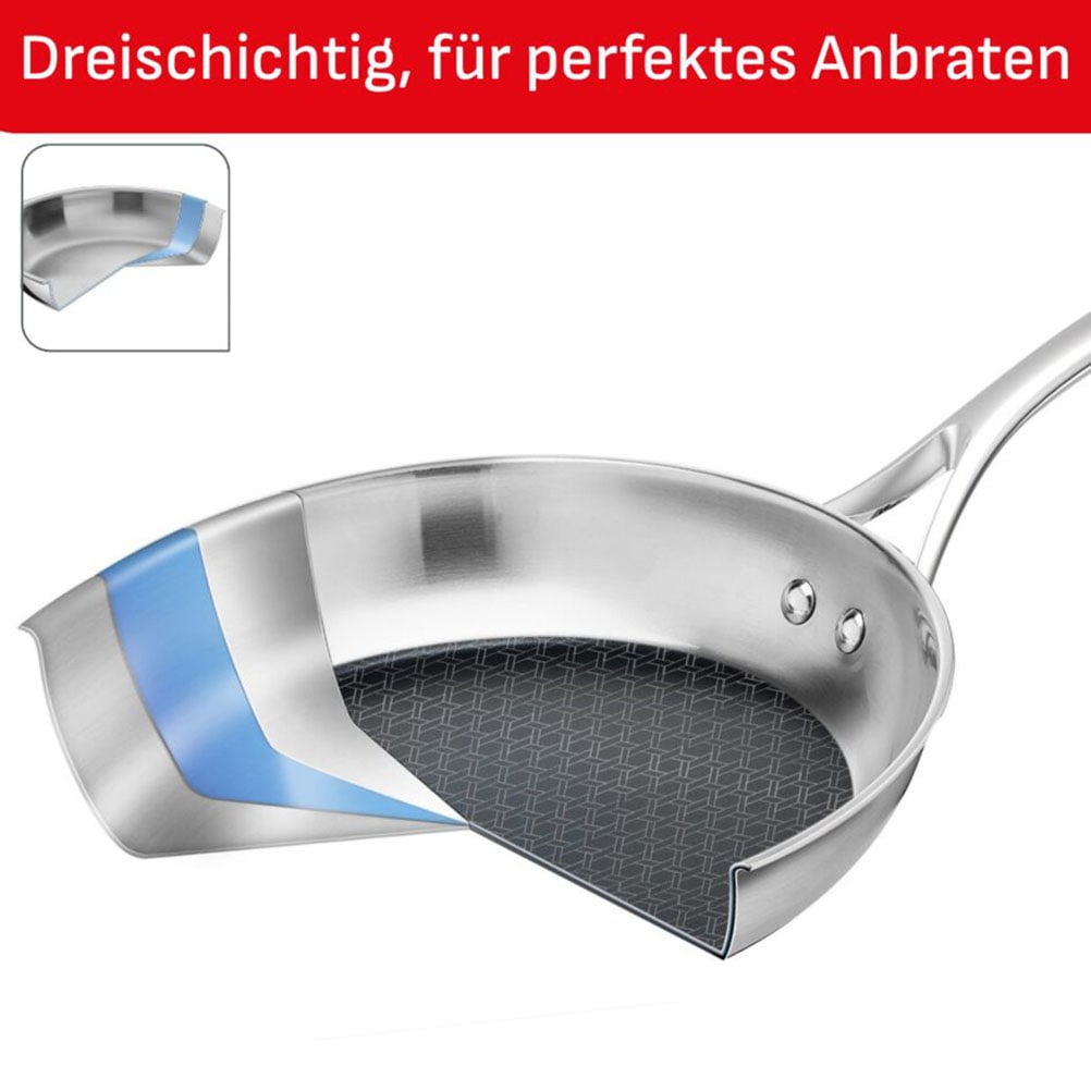 Tefal Bratpfanne »Eternal Mesh« Edelstahl 18/10 1 Stk. tlg. Triply3-Schicht-Material, Mesh-Beschichtung, alle Herdarten, Induktion