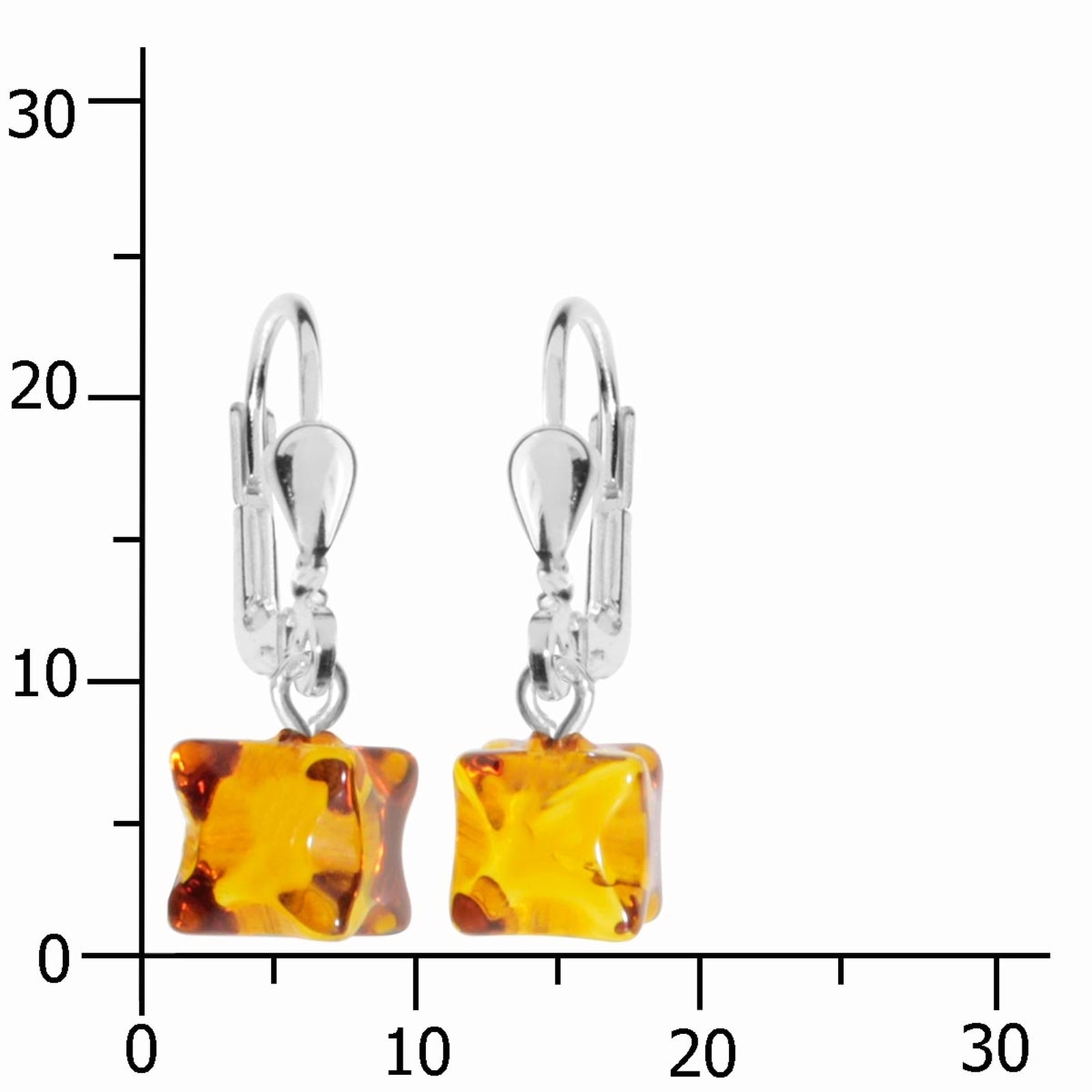OSTSEE-SCHMUCK Paar Ohrhänger »- Klassisch 6x6 mm - Silber 925/000 - Bernstein«