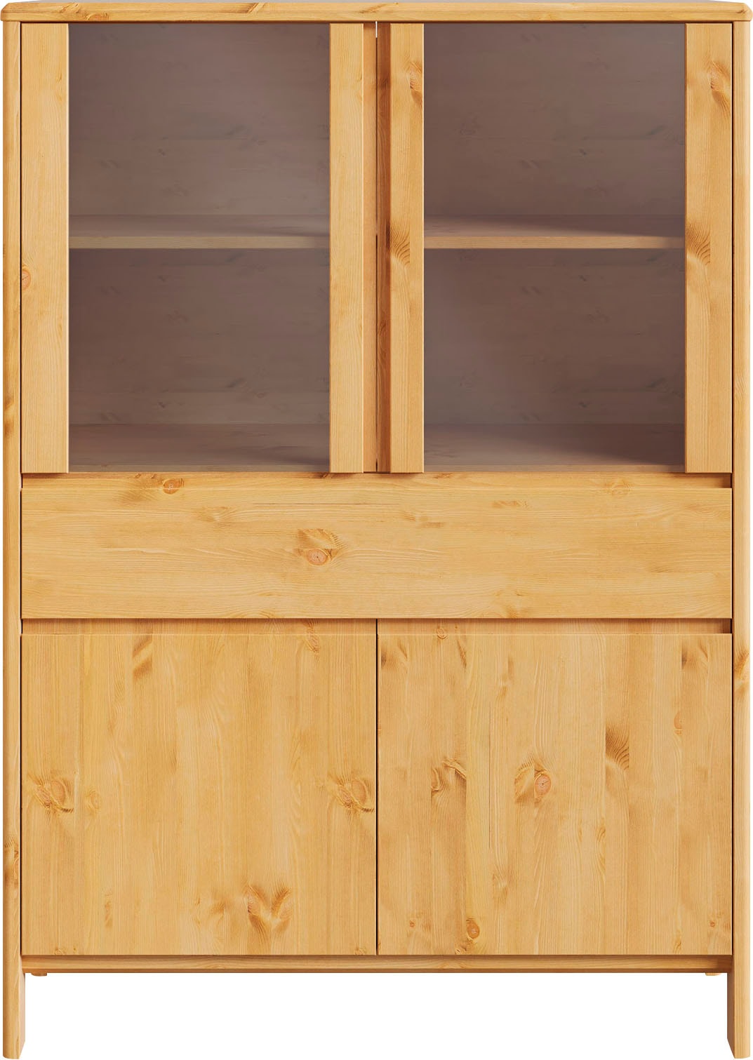 Home affaire Hochschrank »Luven«, zertifiziertes Massivholz, Höhe 137 cm, 4 Türen und 1 Schublade