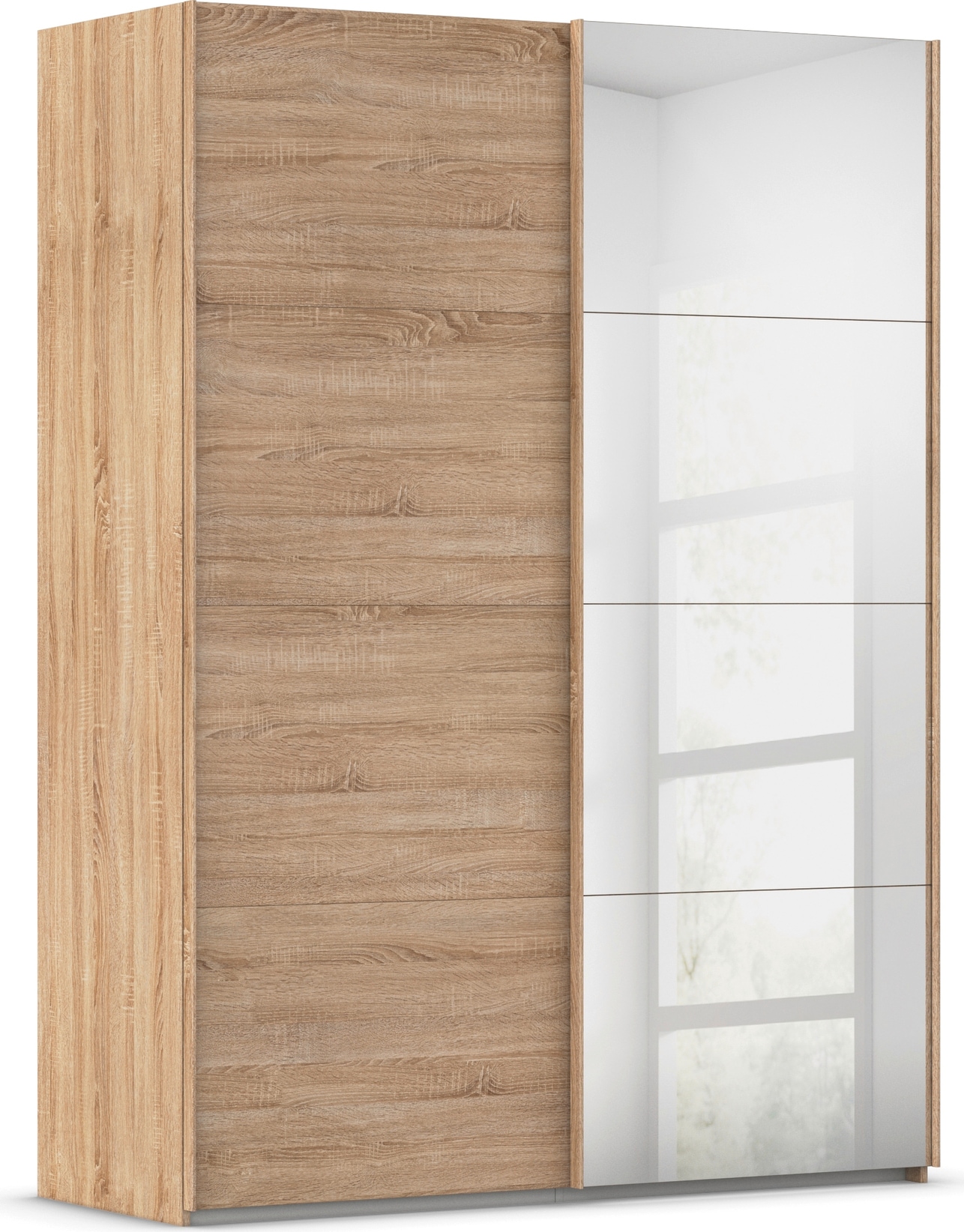 rauch Schwebetürenschrank "Kleiderschrank Schrank Garderobe Schlafzimmerschrank EVELYN" in elegantem Stil mit Spiegel 5 Breiten viel Stauraum MADE IN GERMANY