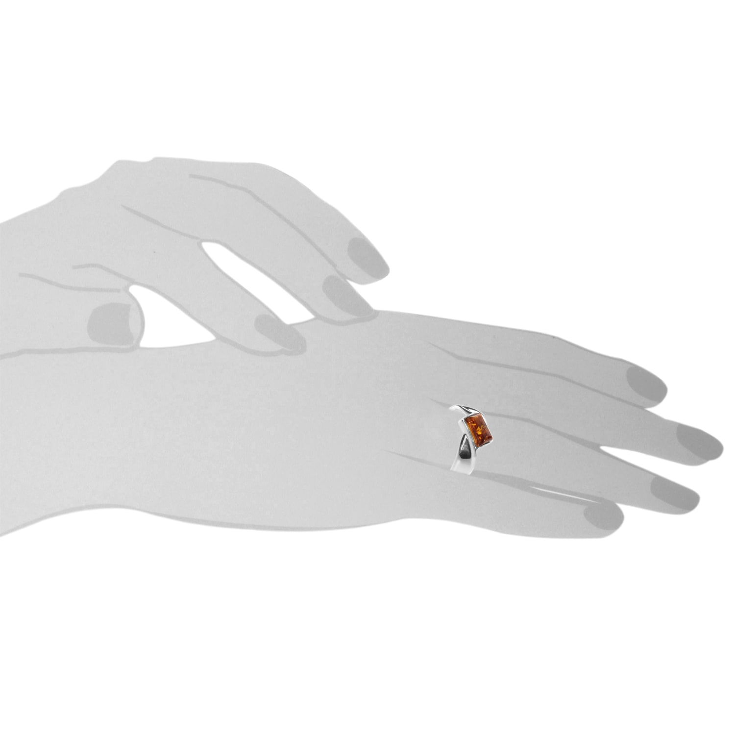 OSTSEE-SCHMUCK Fingerring »- Kirsti - Silber 925/000 - Bernstein«