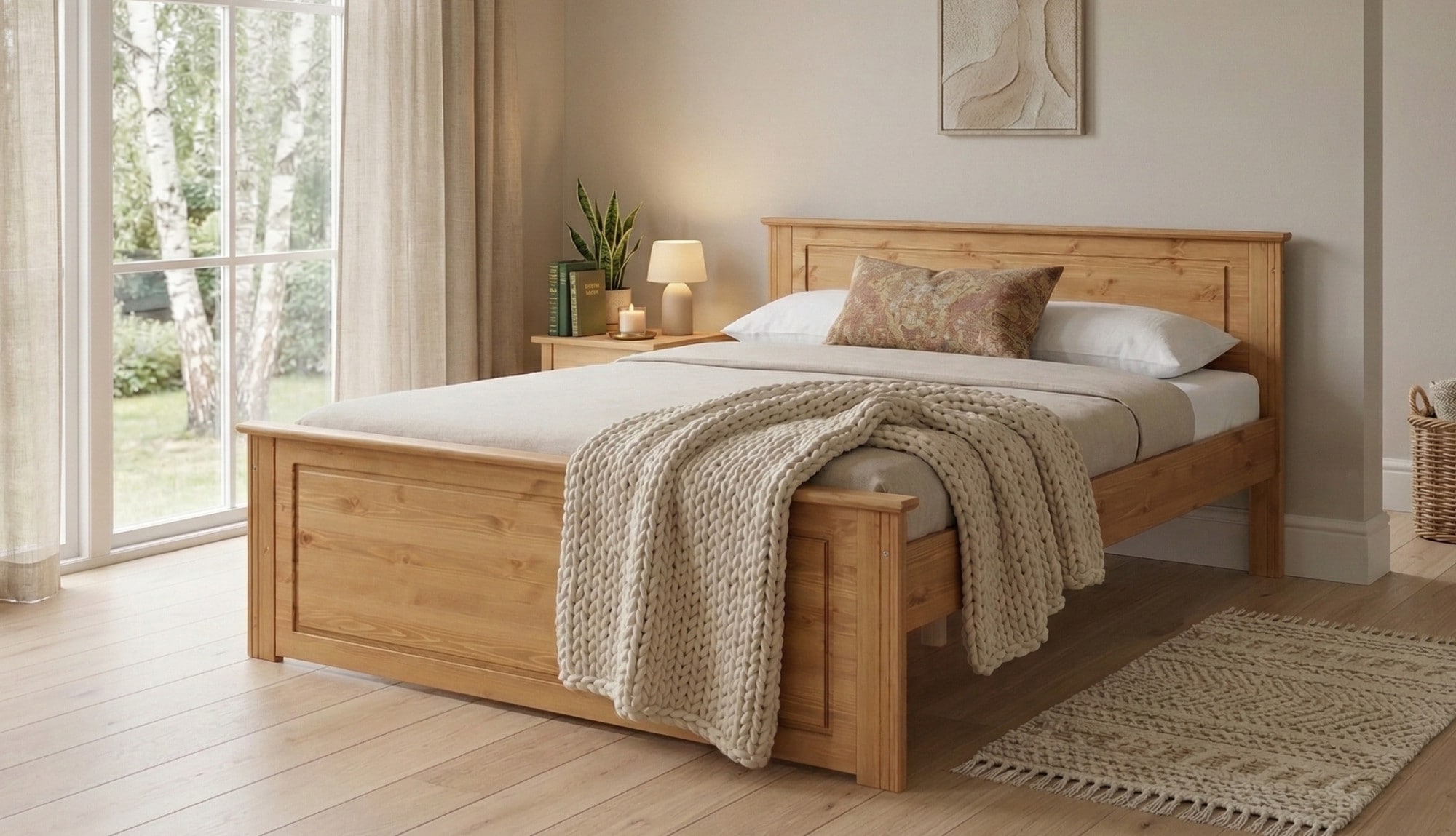 OTTO home Massivholzbett "Hugo, FSC zertifiziert, Landhausstil, zeitlos und edel" auch als Super Sparset inklusive Schubkästen, Stauraumbett, extra belastbar, Made in EU, viele Breiten