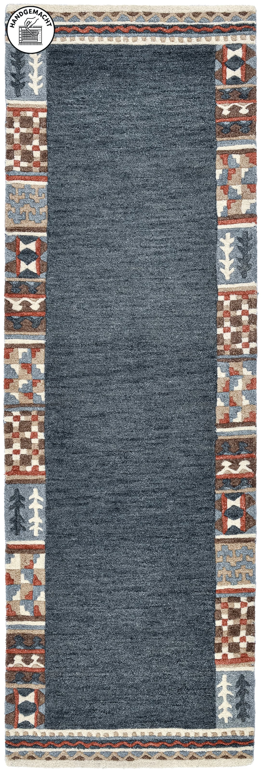 THEKO Läufer »Nuno, reine Wolle,  Handgefertigt, mit Bordüre« rechteckig 14 mm Höhe handgetuftet, Brücke, Wohnzimmer, Schlafzimmer, Esszimmer