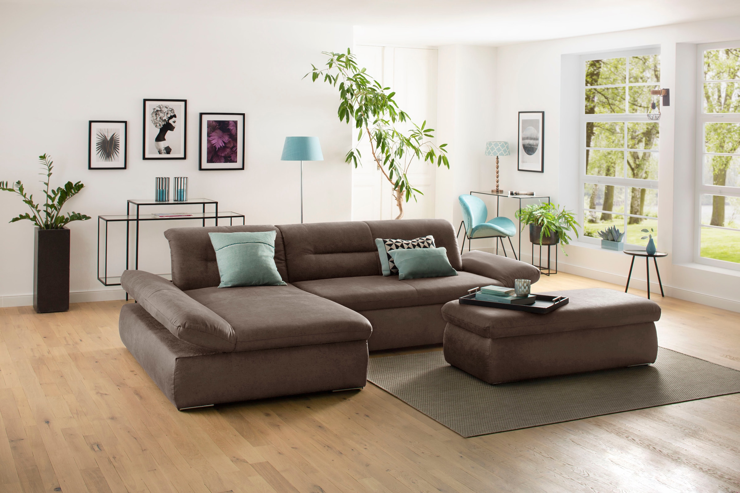 INOSIGN Ecksofa »Avesa L-Form«, Wahlweise mit Armteilvertsellung und Bettfunktion, B/T/H: 300/172/80cm