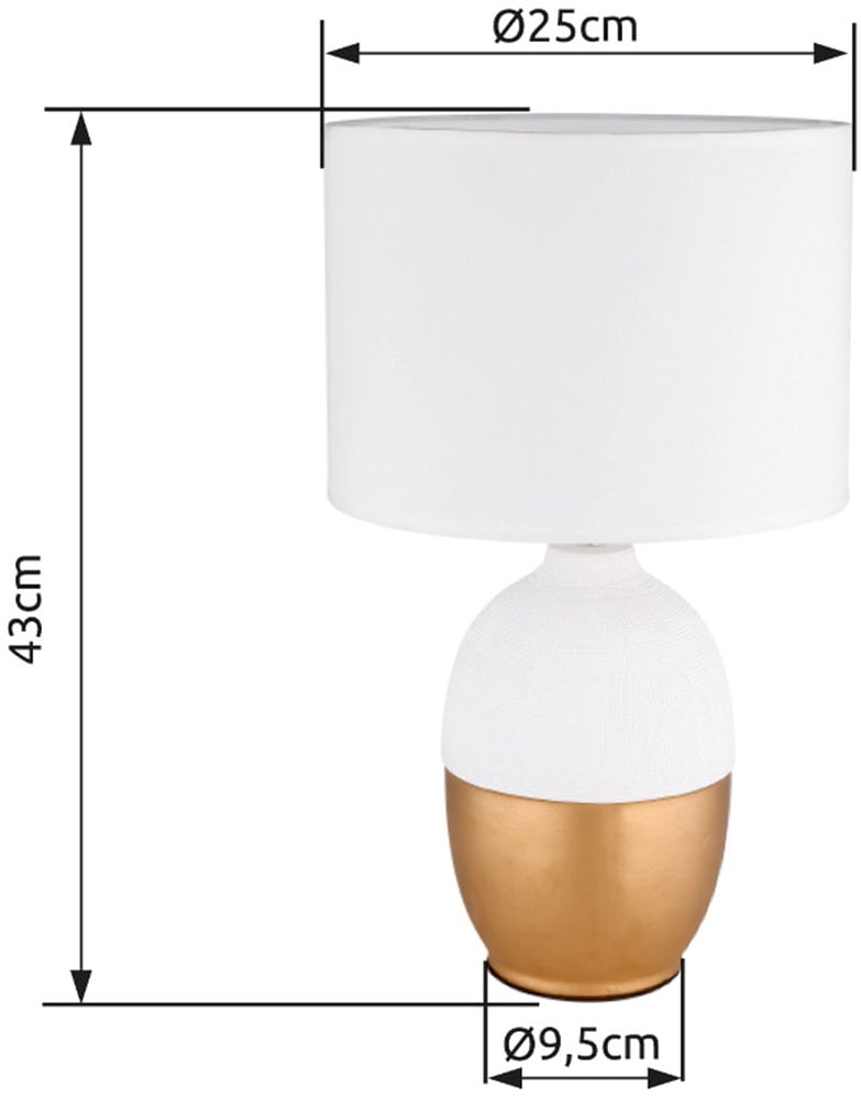 GLOBO LIGHTING Tischleuchte »VALENTINO«, Leuchtmittel E14 | ohne Leuchtmittel, Tischlampe/schwarz-goldfarben/Wohnzimmer/Schlafzimmer