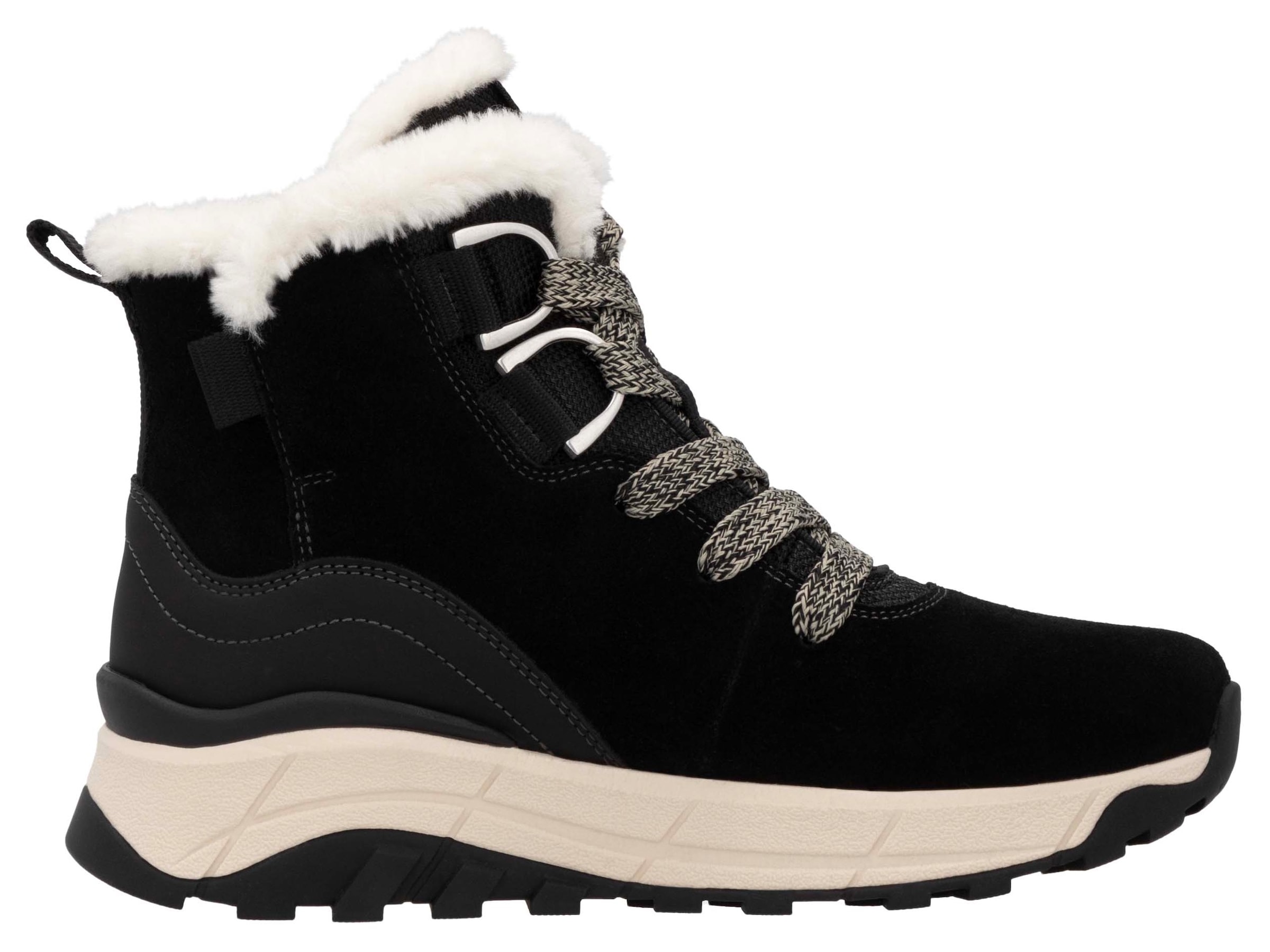 Rieker EVOLUTION Winterboots, Keilabsatz, Schnürboots, Outdoorschuh mit Schurwollfutter