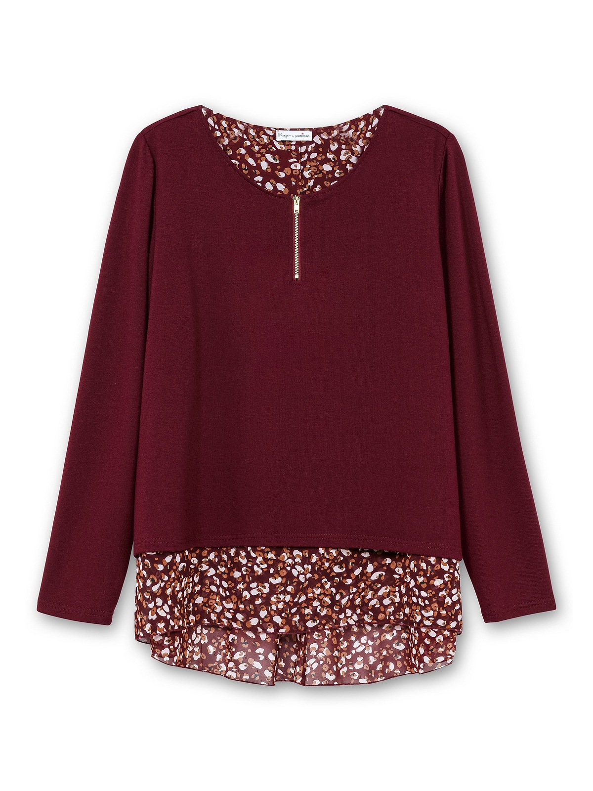 sheego by Joe Browns Langarmshirt »Große Größen«, aus Feinstrick, mit Chiffonfutter