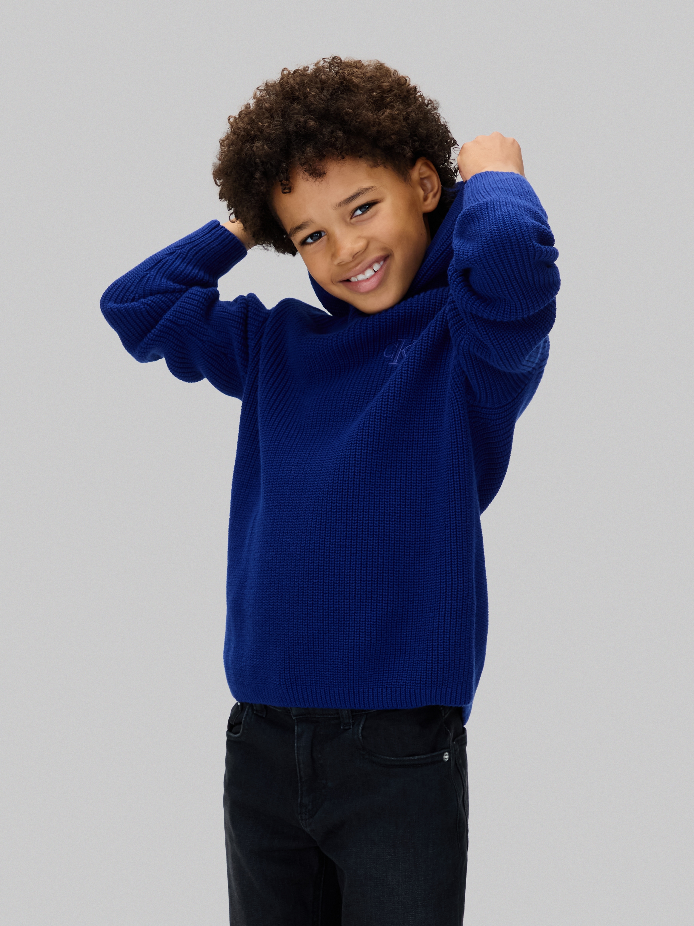 Calvin Klein Jeans Strickpullover "RIB KNIT HOODIE" für Kinder bis 16 Jahre, mit Kapuze