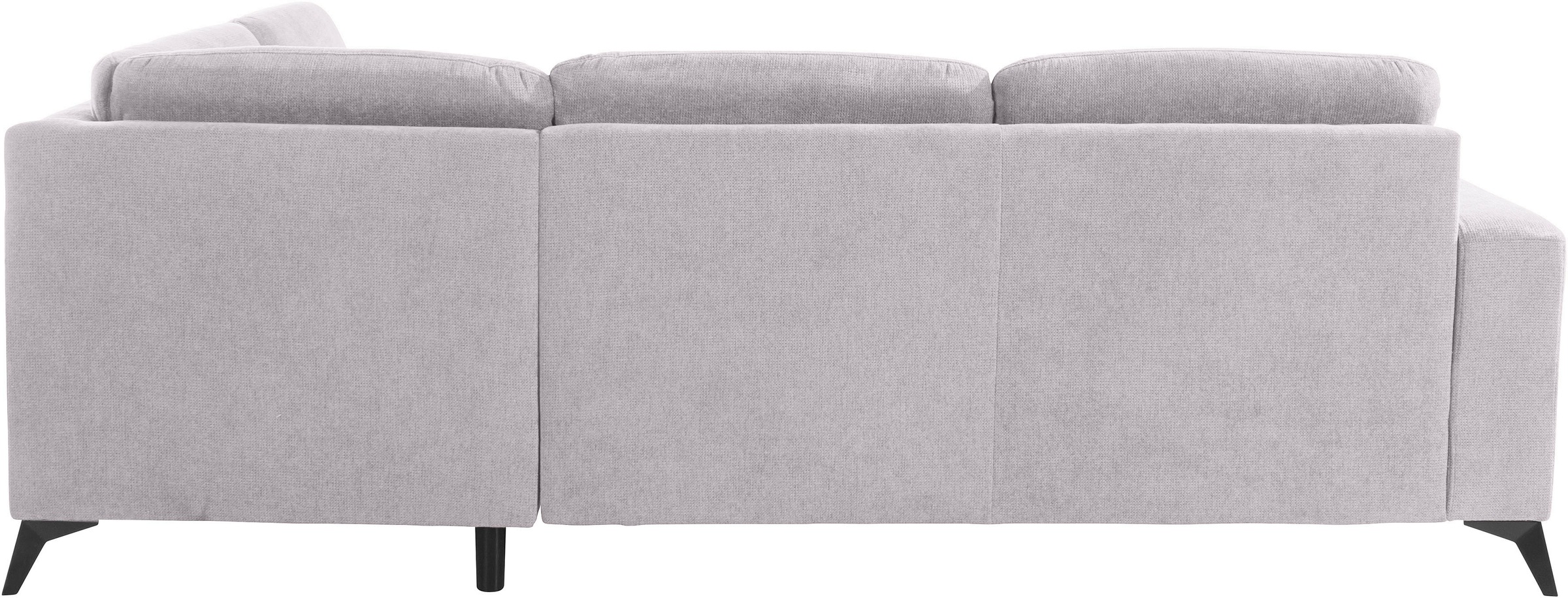 Places of Style Ecksofa »Lolland L-Form«, Wahlweise mit Bettfunktion und Stauraum, auch mit abwischbarem Bezug