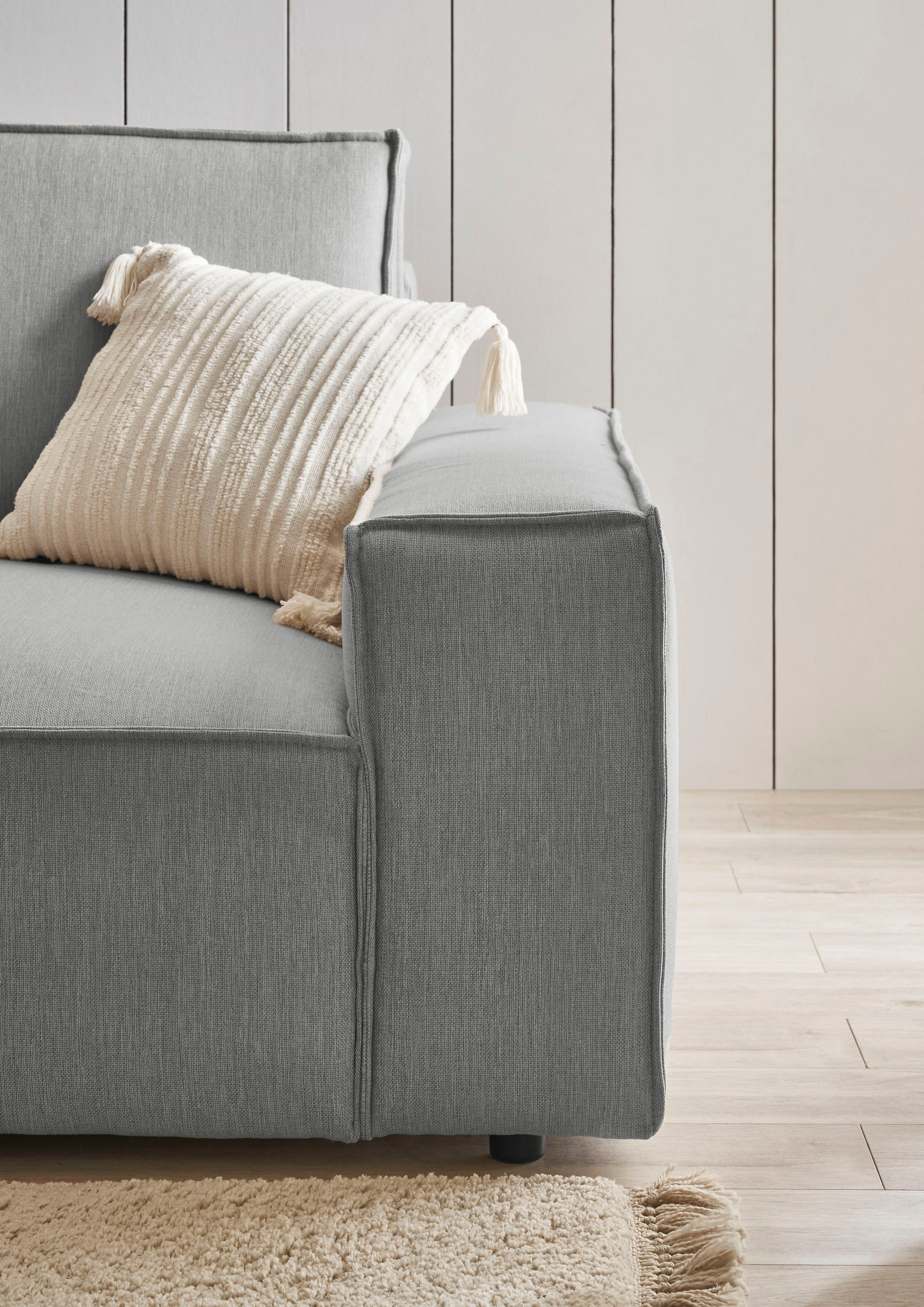 Home affaire Polsterecke »NEU: SHERWOOD XXL tief, L-Form mit Schlaffunktion, Big-Sofa mit Hocker«, (Set, 2 St.), stellbar zum Schlafsofa (Krokodilverbinder), Cord, Leinenoptik