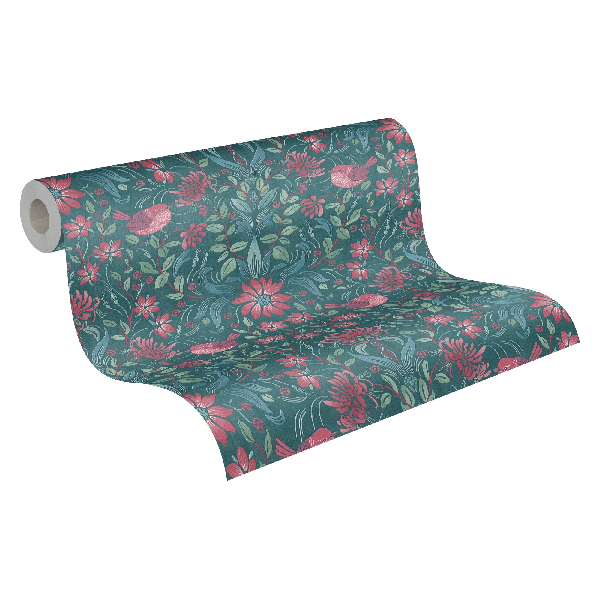 A.S. Création Vliestapete "Landhaustapete mit Vögeln" gemustert matt neutral leicht strukturiert Florale Tiertapete Tapeten Wohnzimmer Schlafzimmer Küche Design Optik
