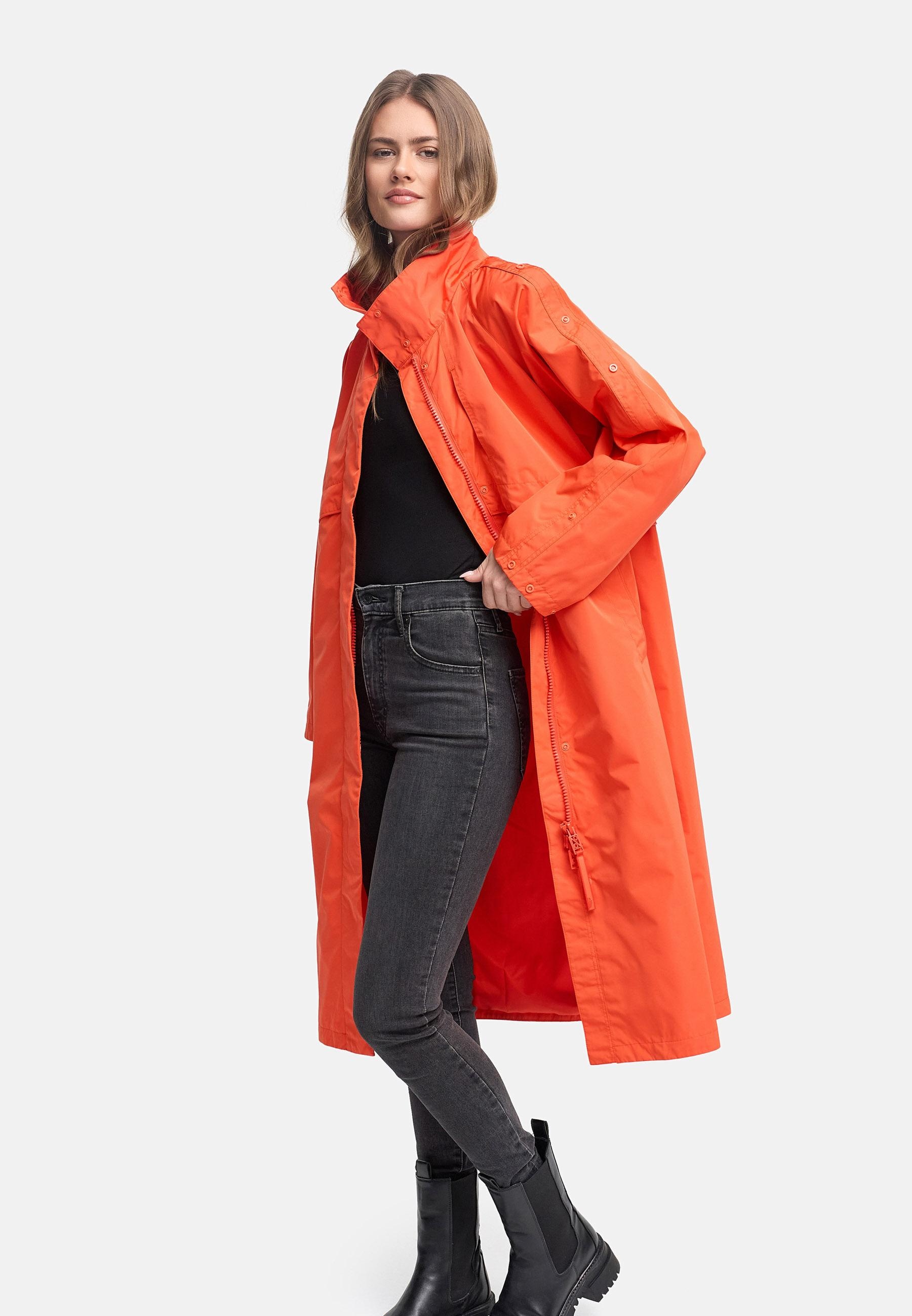 Navahoo Langmantel »Zenblüte 14« Modischer oversized Damen Parka mit krempelbaren Ärmeln