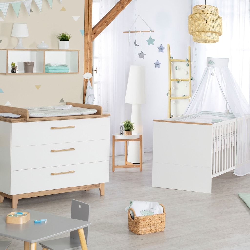 roba® Babyzimmer-Komplettset »Finn«, (Set, 3 St., Kinderbett, Schrank, Wickelkommode)